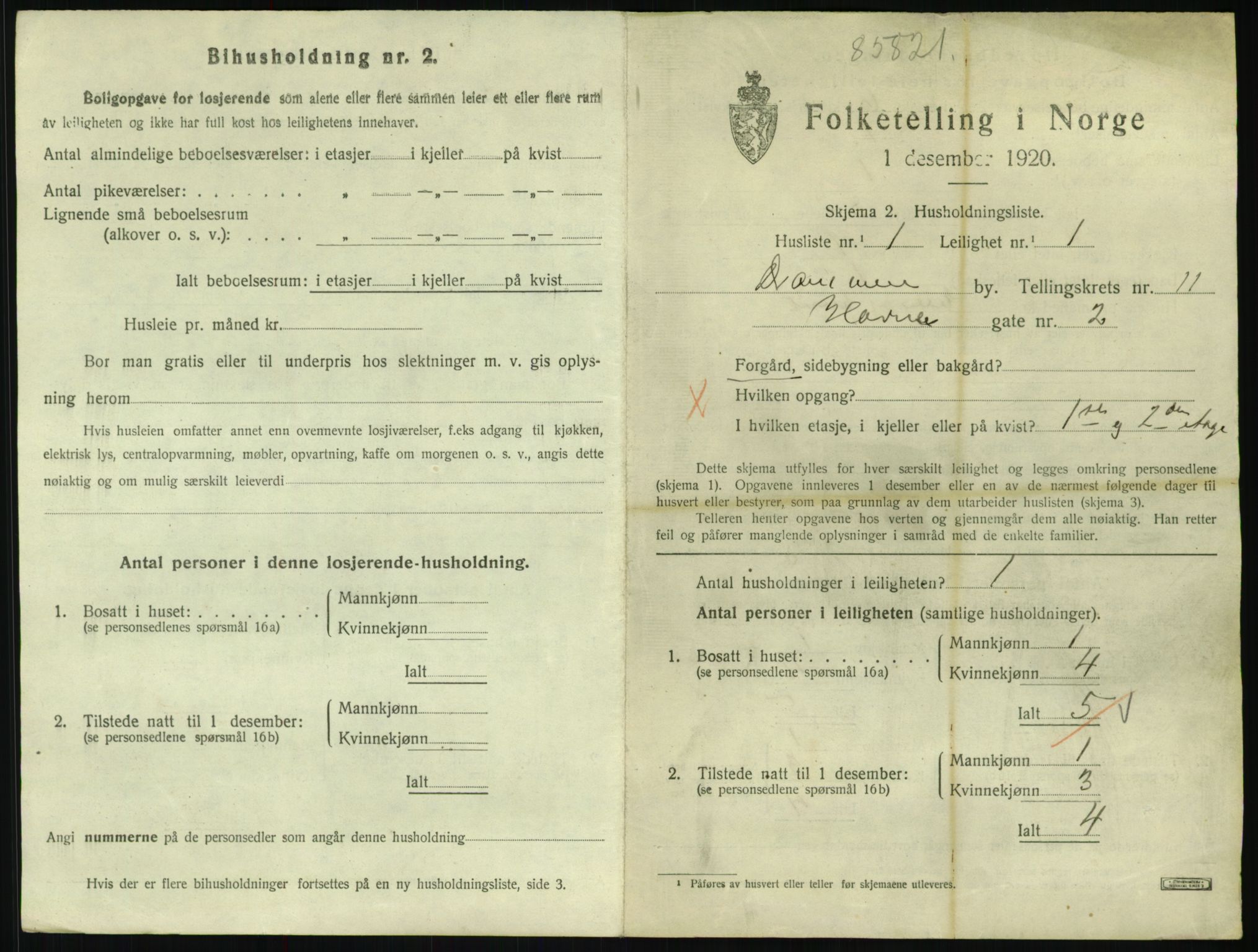 SAKO, 1920 census for Drammen, 1920, p. 17013