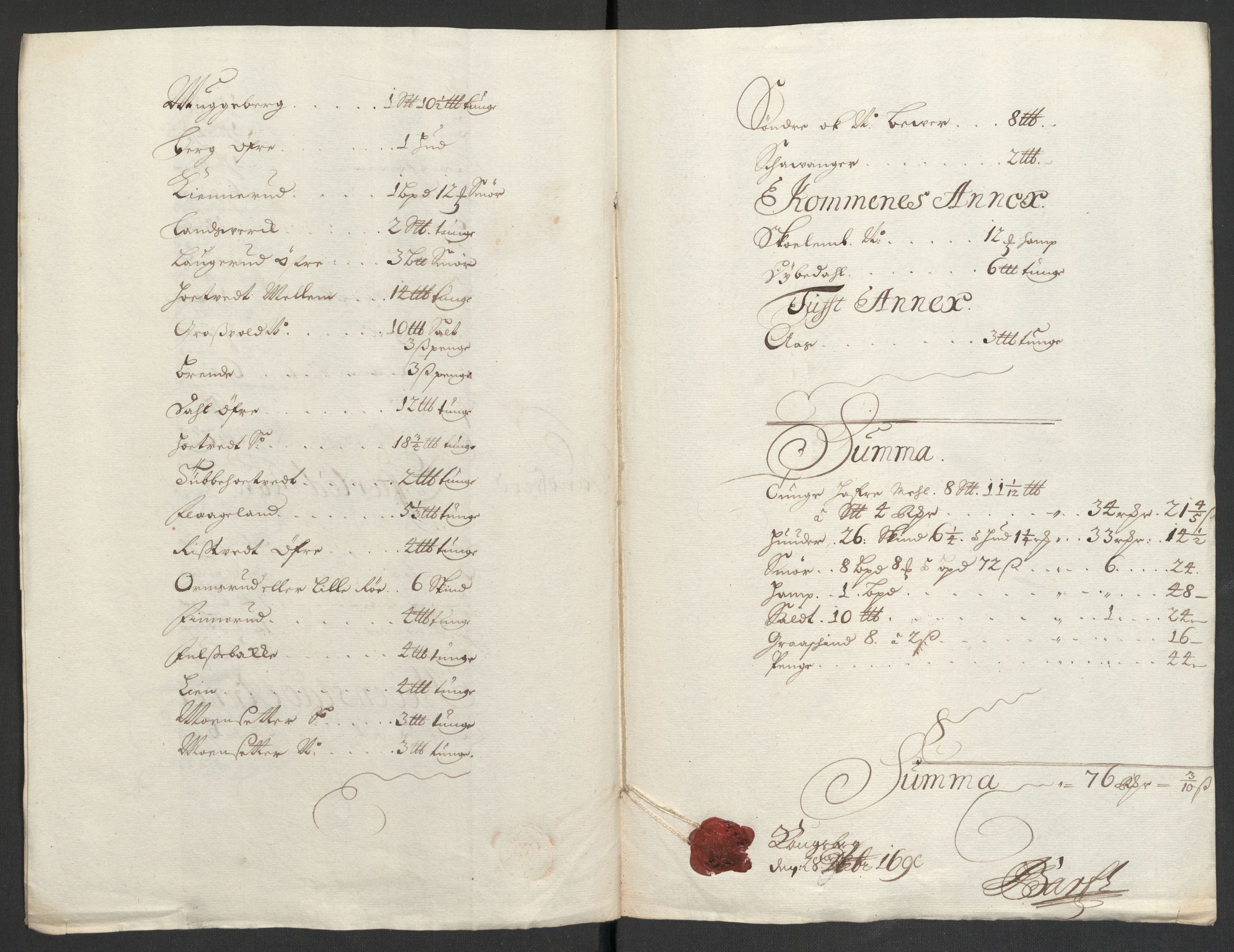 Rentekammeret inntil 1814, Reviderte regnskaper, Fogderegnskap, AV/RA-EA-4092/R24/L1577: Fogderegnskap Numedal og Sandsvær, 1698-1700, p. 42