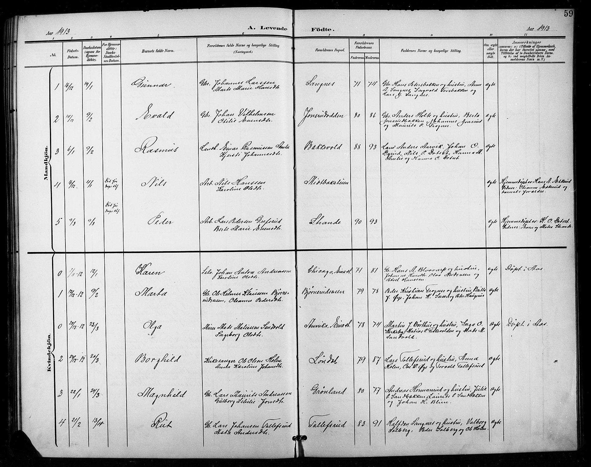Vestre Toten prestekontor, SAH/PREST-108/H/Ha/Hab/L0016: Parish register (copy) no. 16, 1901-1915, p. 59
