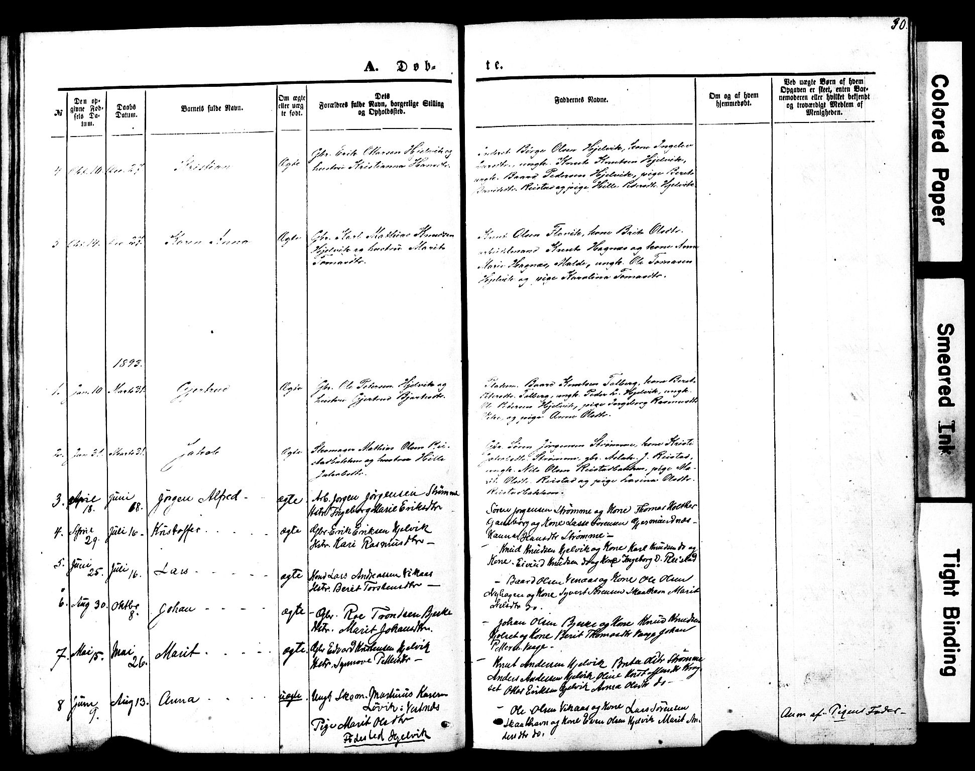 Ministerialprotokoller, klokkerbøker og fødselsregistre - Møre og Romsdal, SAT/A-1454/550/L0618: Parish register (copy) no. 550C01, 1870-1927, p. 30