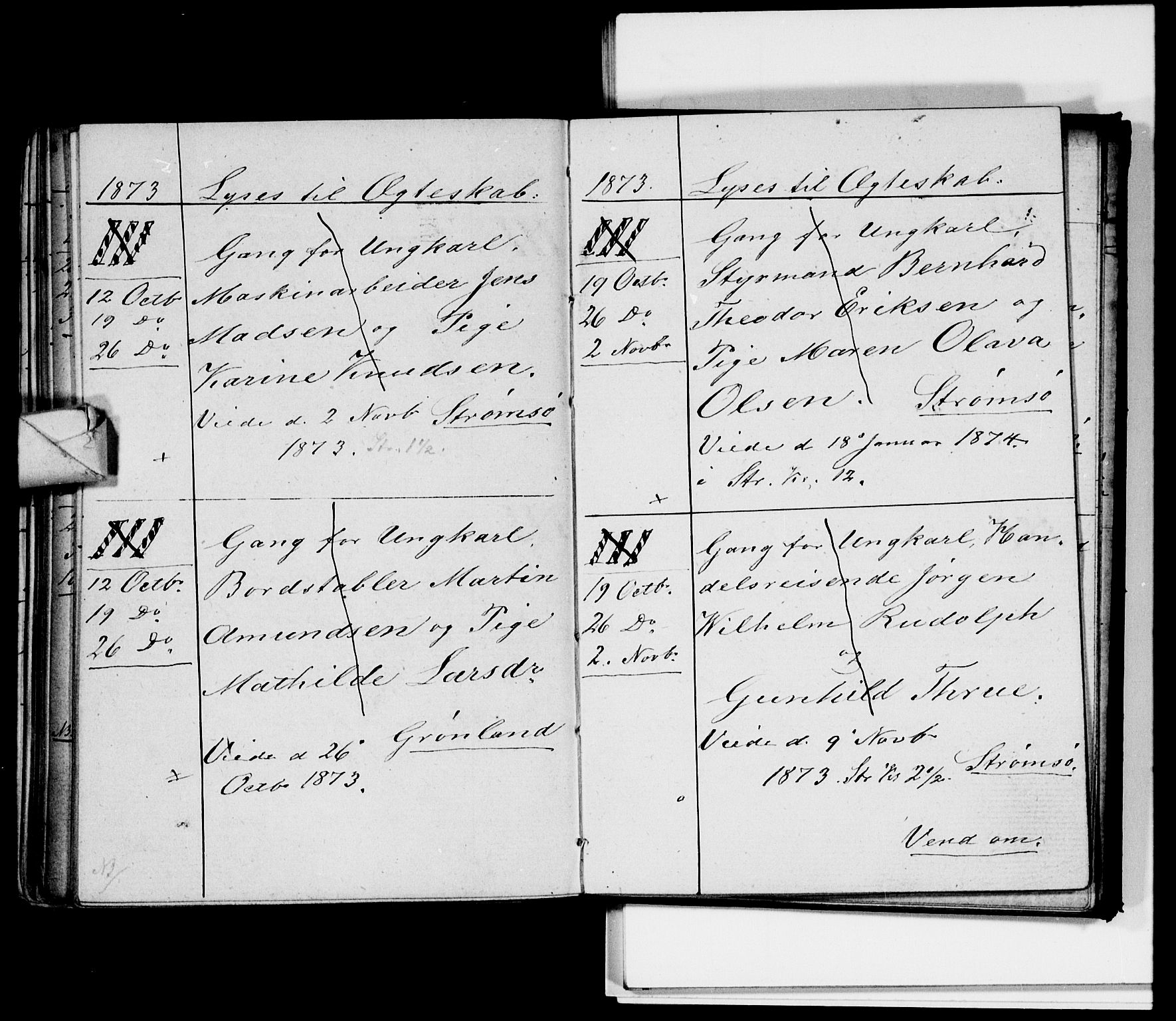 Strømsø kirkebøker, AV/SAKO-A-246/H/Ha/L0003: Banns register no. 3, 1866-1874