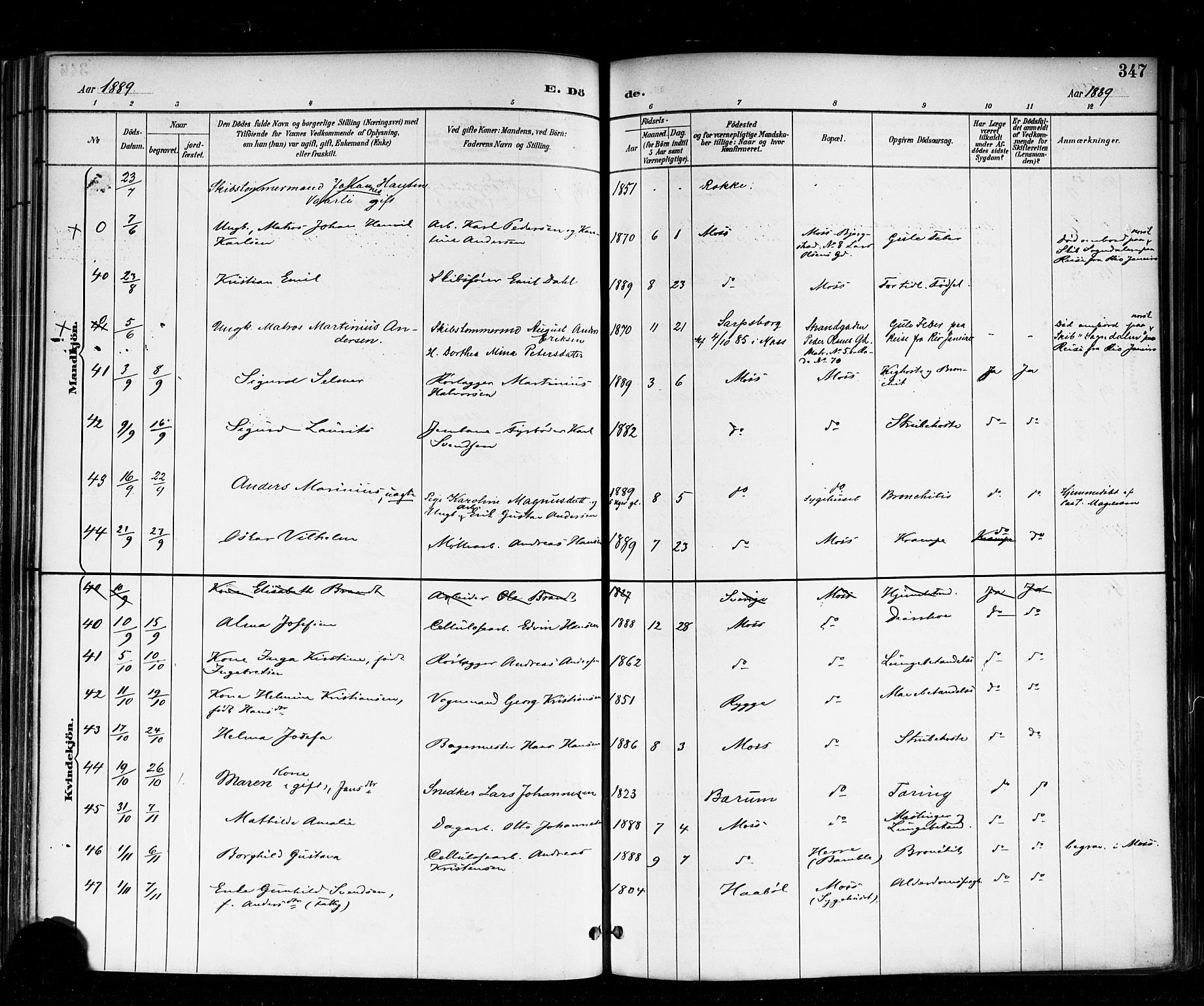 Moss prestekontor Kirkebøker, AV/SAO-A-2003/F/Fb/L0002b: Parish register (official) no. II 2B, 1887-1893, p. 347