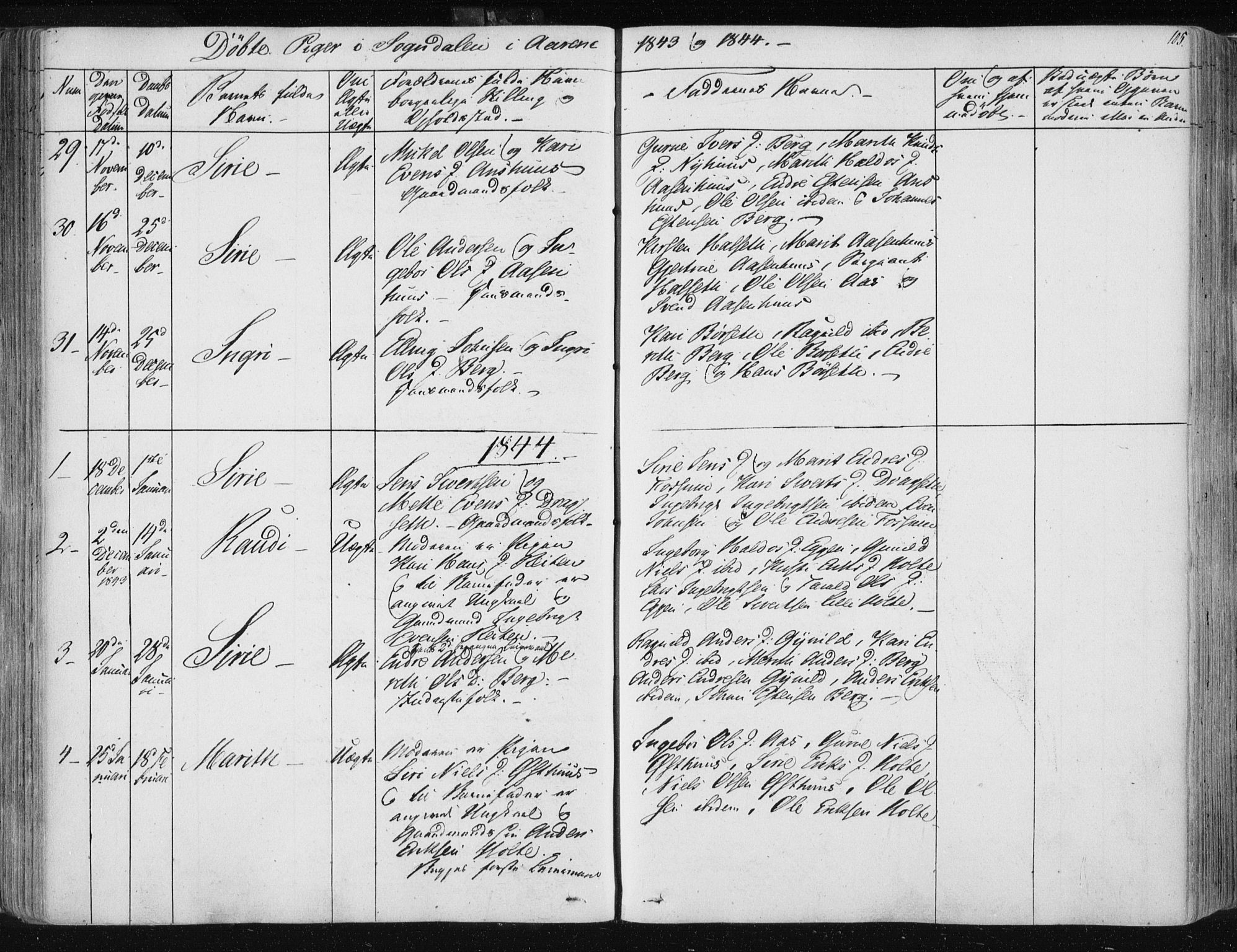 Ministerialprotokoller, klokkerbøker og fødselsregistre - Sør-Trøndelag, SAT/A-1456/687/L0999: Parish register (official) no. 687A05 /3, 1843-1848, p. 105