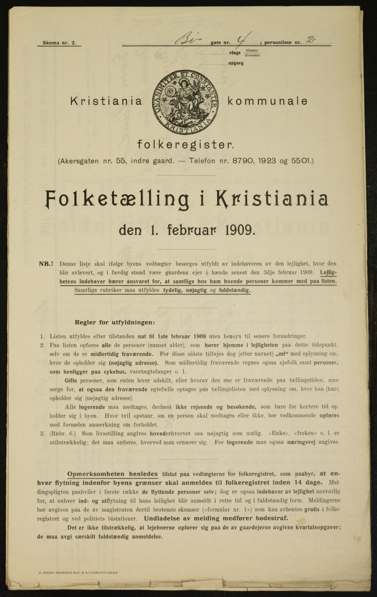 OBA, Municipal Census 1909 for Kristiania, 1909, p. 10005