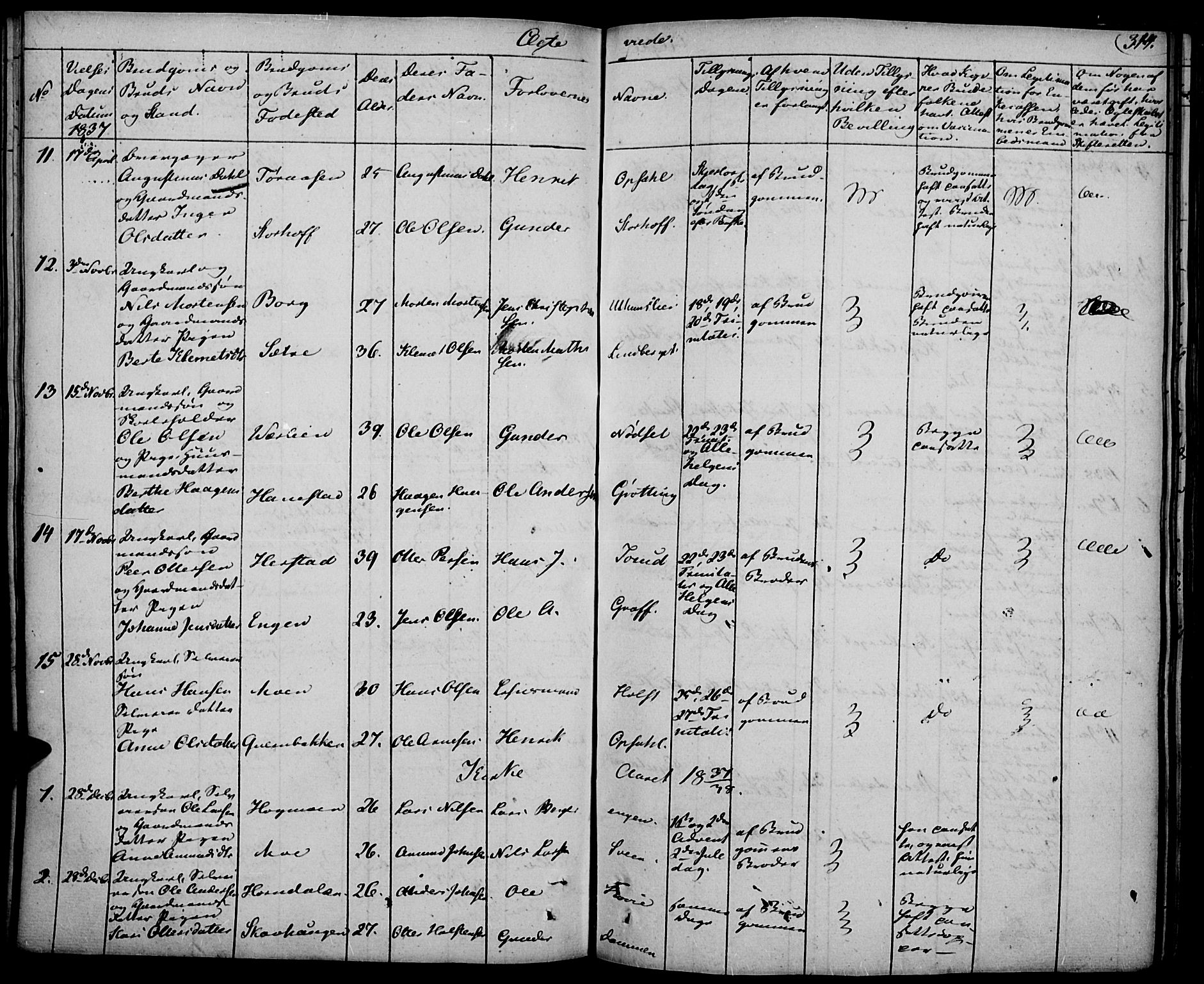 Elverum prestekontor, AV/SAH-PREST-044/H/Ha/Haa/L0008: Parish register (official) no. 8, 1830-1842, p. 314