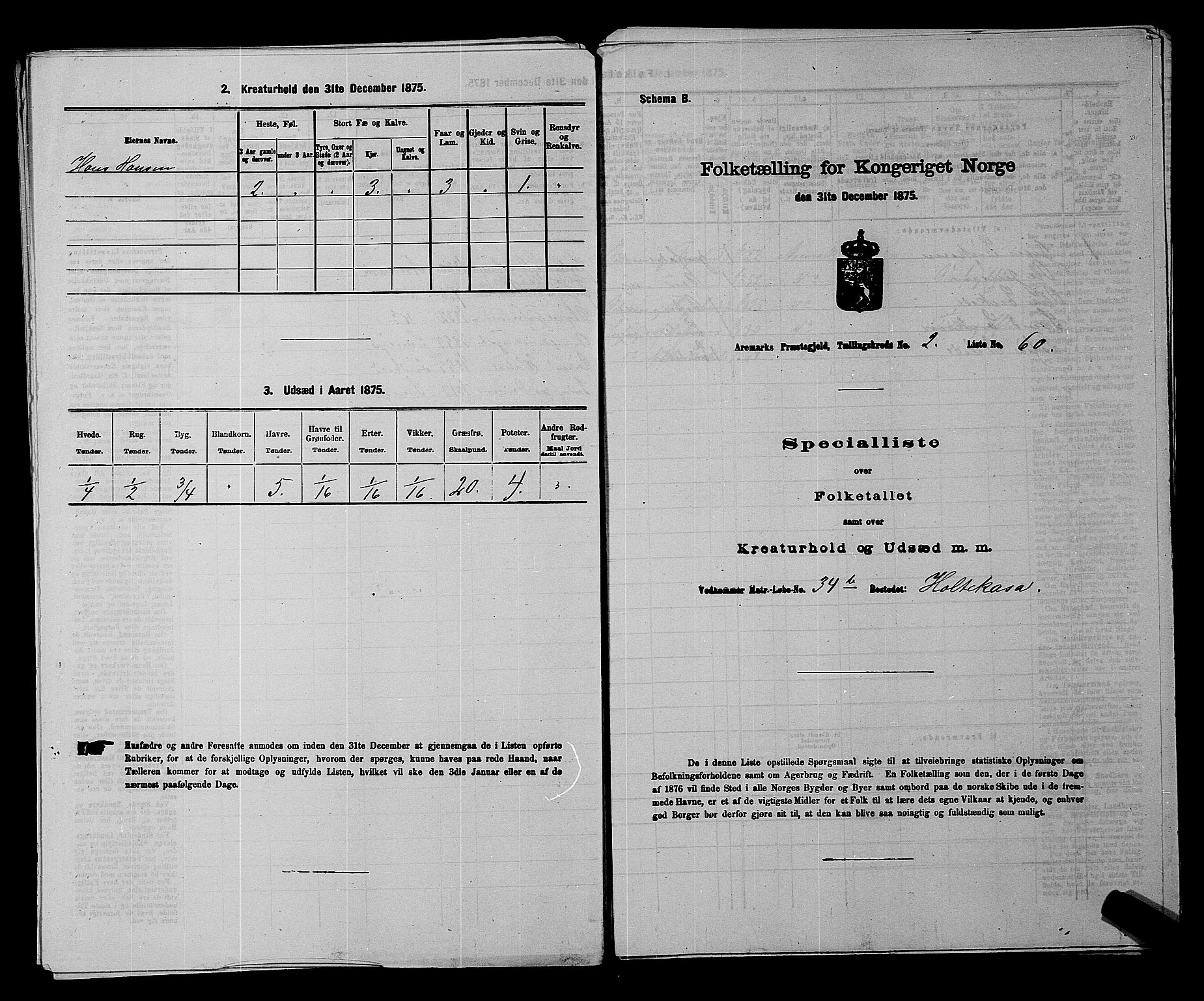 RA, 1875 census for 0118P Aremark, 1875, p. 343