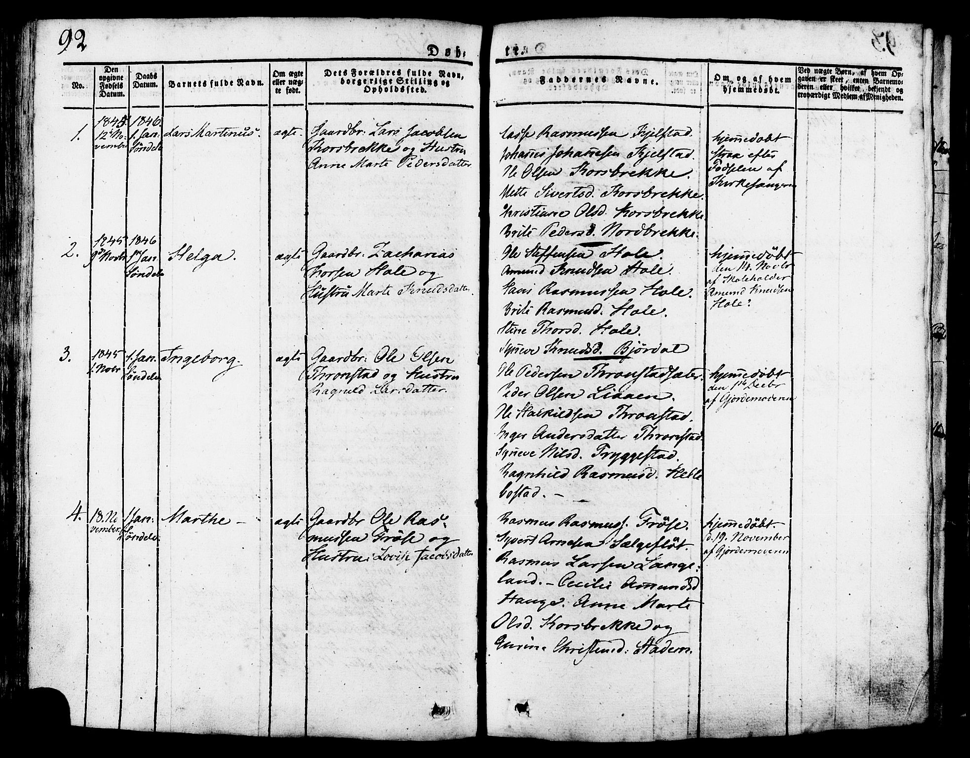 Ministerialprotokoller, klokkerbøker og fødselsregistre - Møre og Romsdal, SAT/A-1454/517/L0221: Parish register (official) no. 517A01, 1827-1858, p. 92