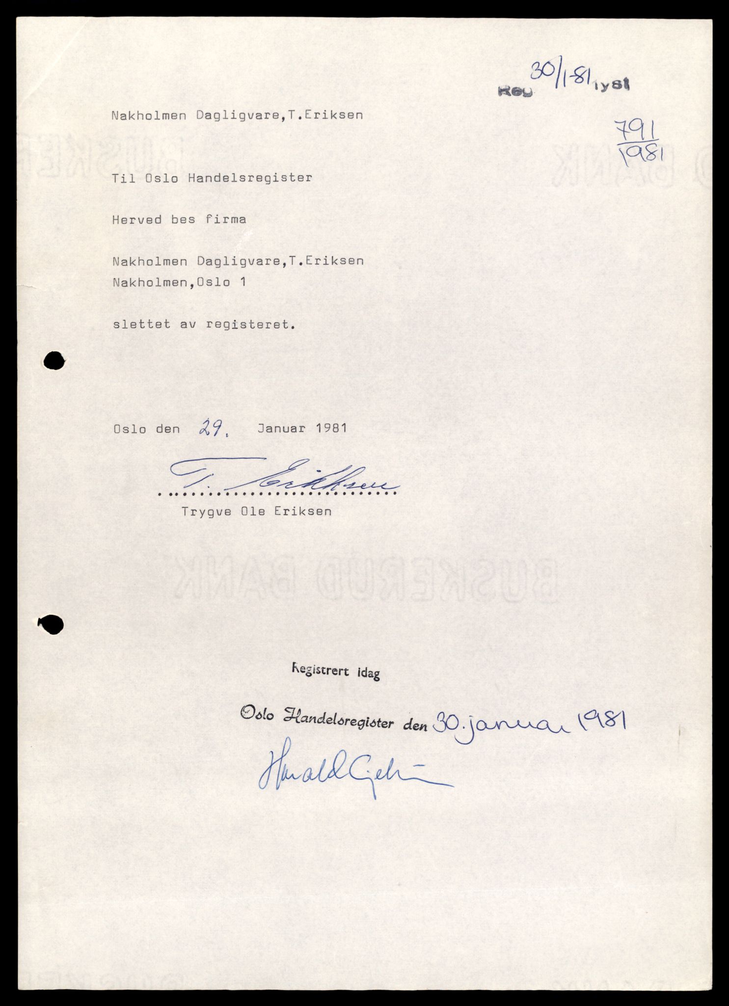 Oslo byfogd, Handelsregisteret, SAT/A-10867/G/Gb/Gbb/L0046: Registreringsmeldinger, N-P, 1981, p. 5