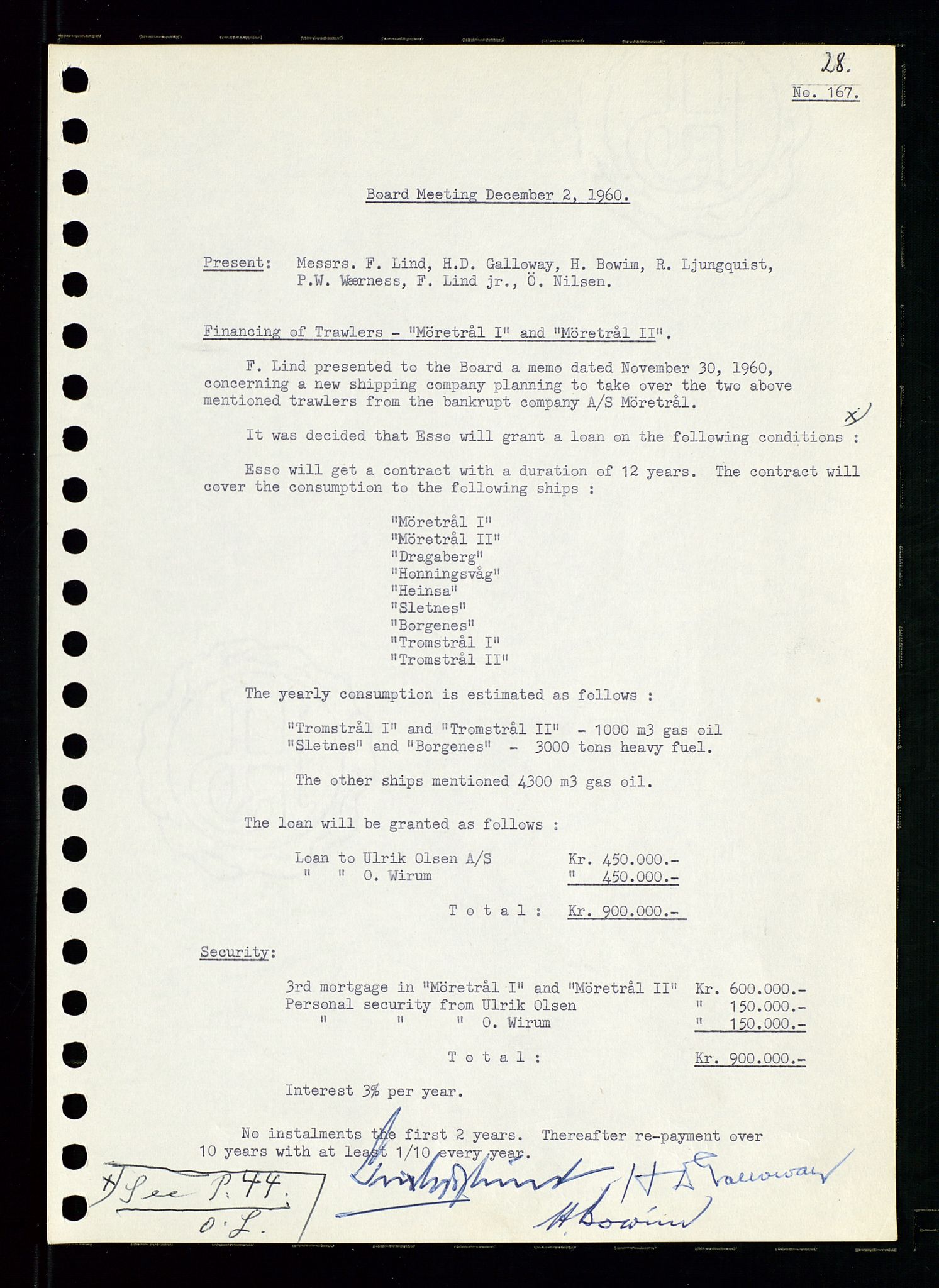 Pa 0982 - Esso Norge A/S, AV/SAST-A-100448/A/Aa/L0001/0002: Den administrerende direksjon Board minutes (styrereferater) / Den administrerende direksjon Board minutes (styrereferater), 1960-1961, p. 75