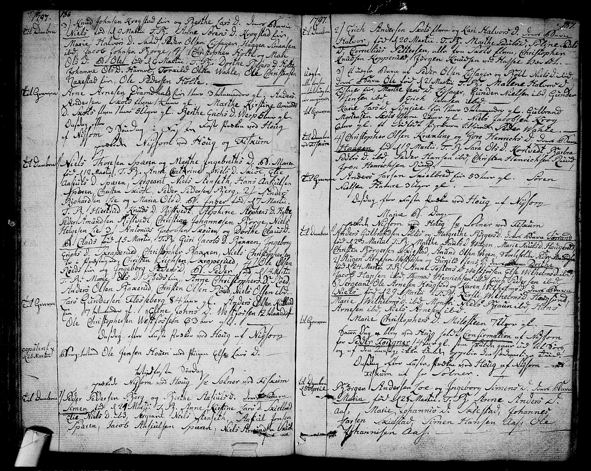 Eiker kirkebøker, AV/SAKO-A-4/F/Fa/L0009: Parish register (official) no. I 9, 1789-1806, p. 186-187