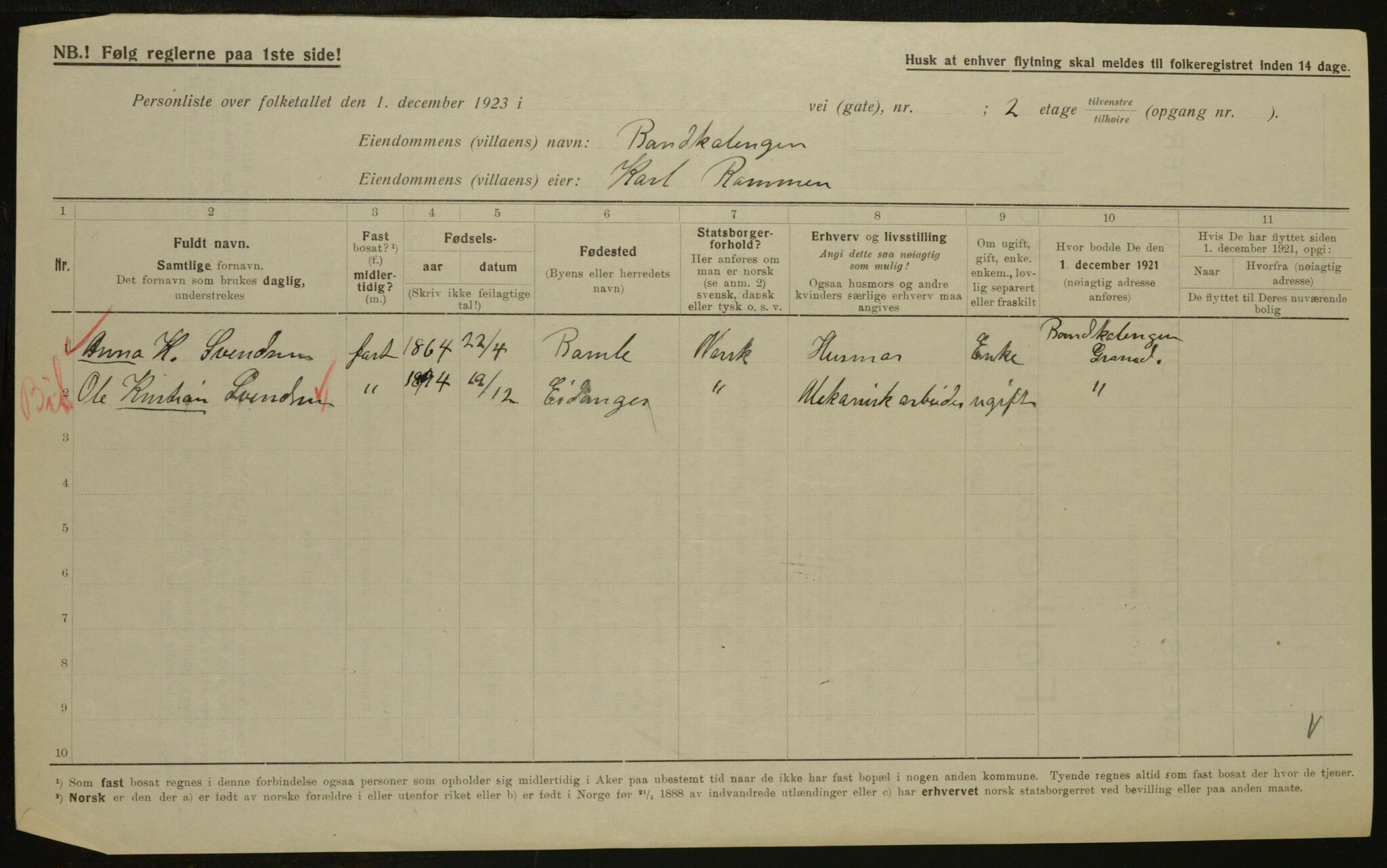 , Municipal Census 1923 for Aker, 1923, p. 33312