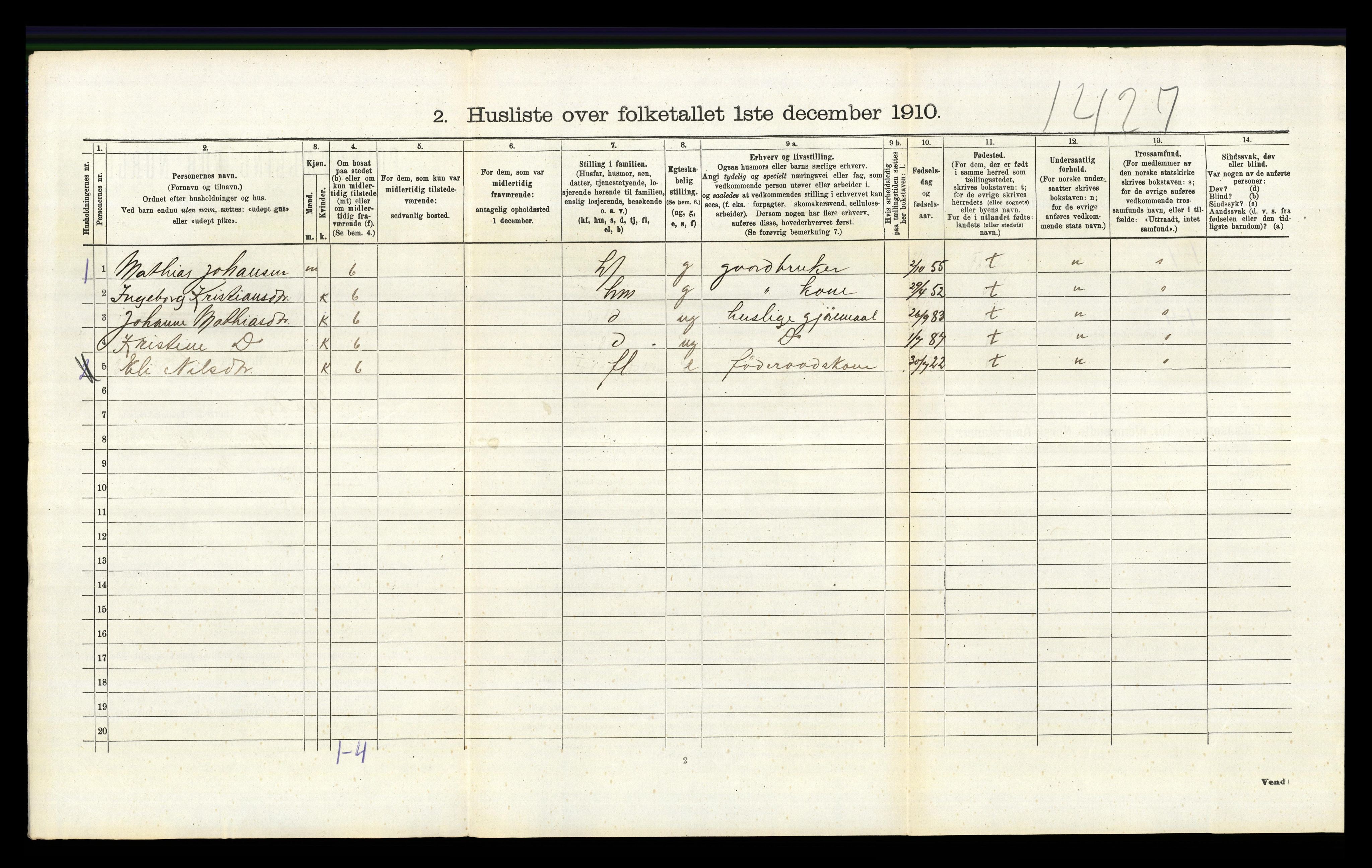 RA, 1910 census for Fåberg, 1910, p. 551