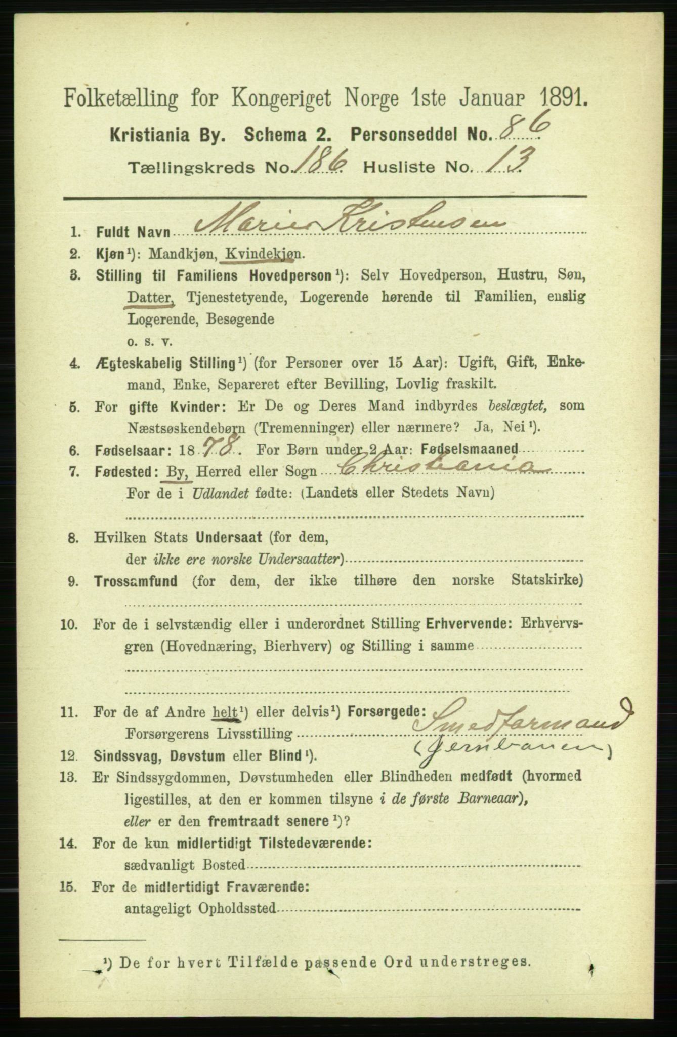 RA, 1891 census for 0301 Kristiania, 1891, p. 111867