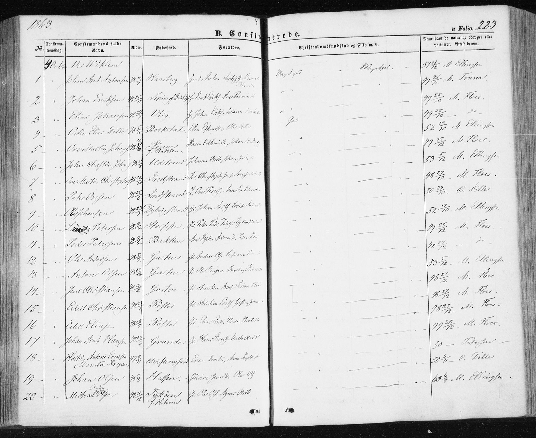 Ministerialprotokoller, klokkerbøker og fødselsregistre - Sør-Trøndelag, SAT/A-1456/659/L0737: Parish register (official) no. 659A07, 1857-1875, p. 223
