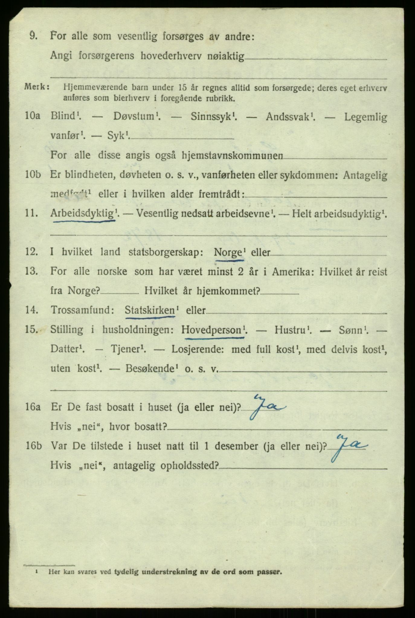 SAB, 1920 census for Gulen, 1920, p. 4552