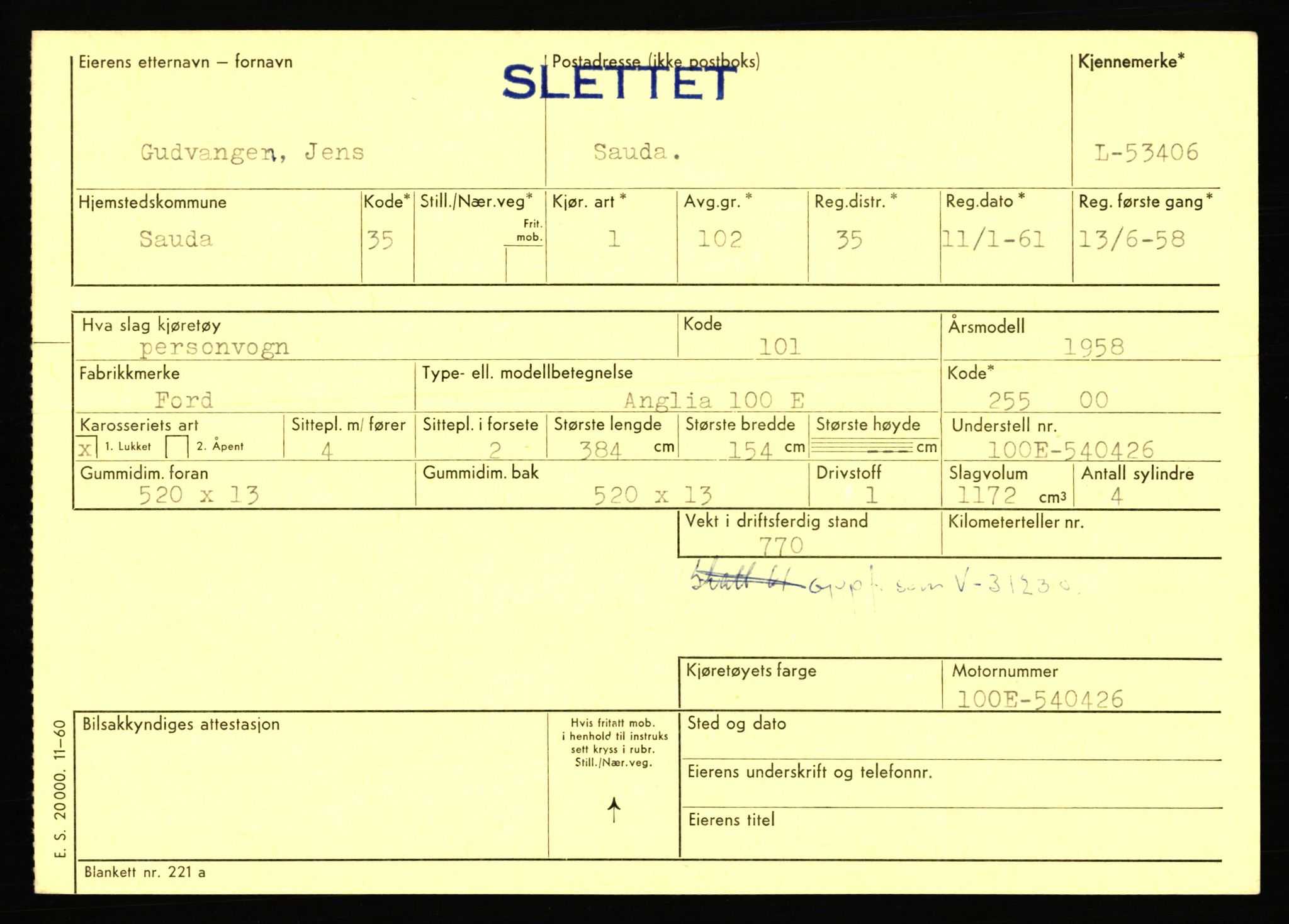 Stavanger trafikkstasjon, AV/SAST-A-101942/0/F/L0053: L-52900 - L-54199, 1930-1971, p. 1303