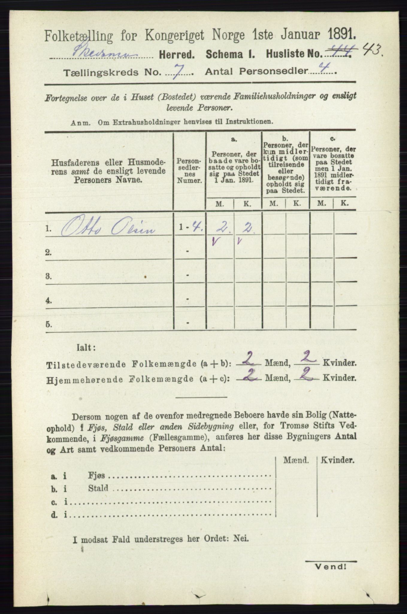 RA, 1891 census for 0231 Skedsmo, 1891, p. 3309
