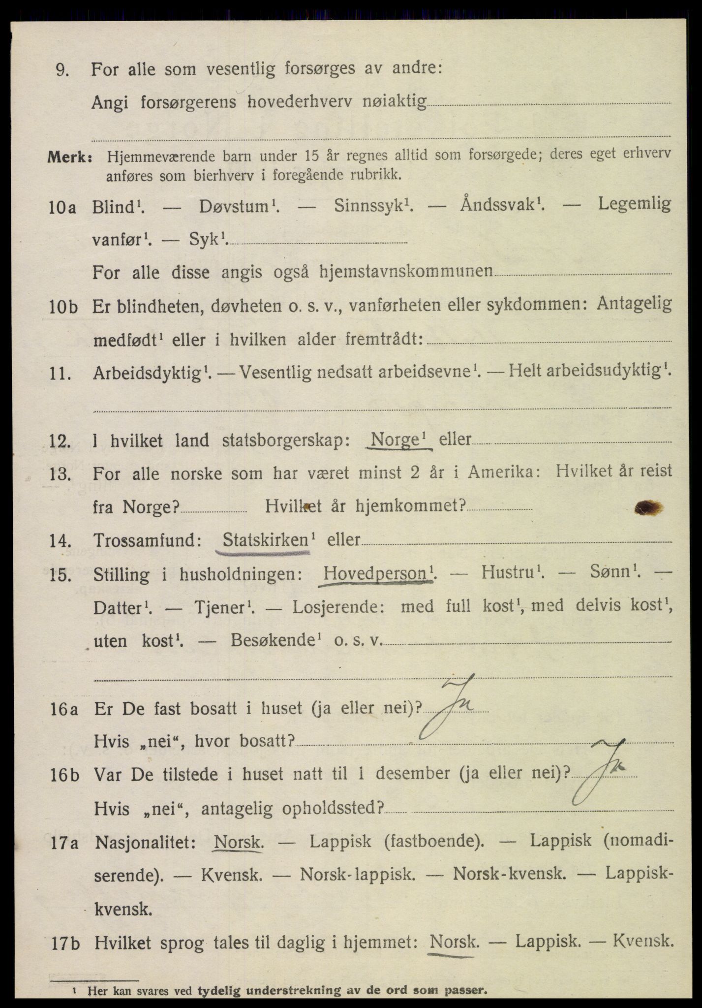 SAT, 1920 census for Frosta, 1920, p. 5833