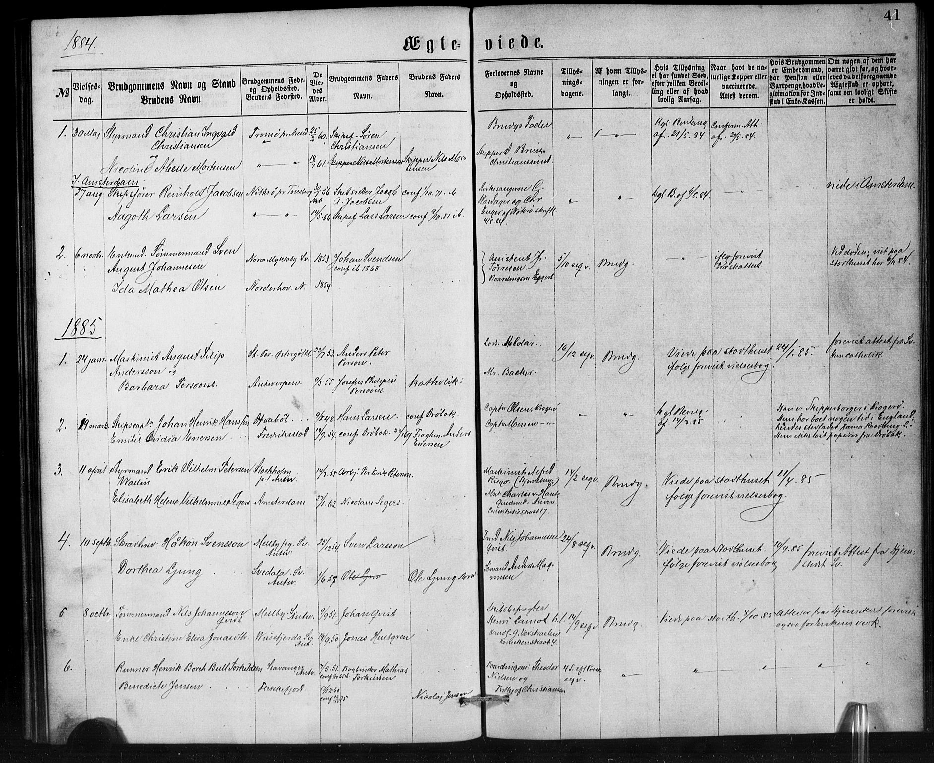 Den norske sjømannsmisjon i utlandet/Antwerpen, SAB/SAB/PA-0105/H/Ha/L0001: Parish register (official) no. A 1, 1865-1887, p. 41