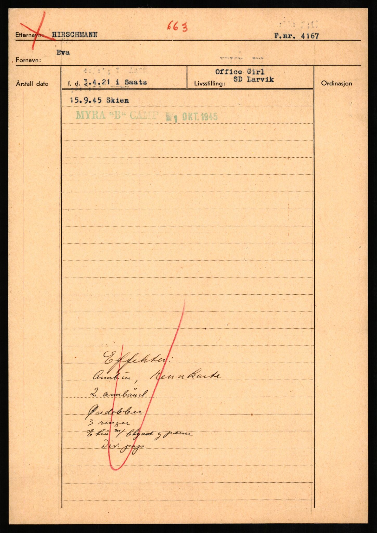 Forsvaret, Forsvarets overkommando II, AV/RA-RAFA-3915/D/Db/L0013: CI Questionaires. Tyske okkupasjonsstyrker i Norge. Tyskere., 1945-1946, p. 310