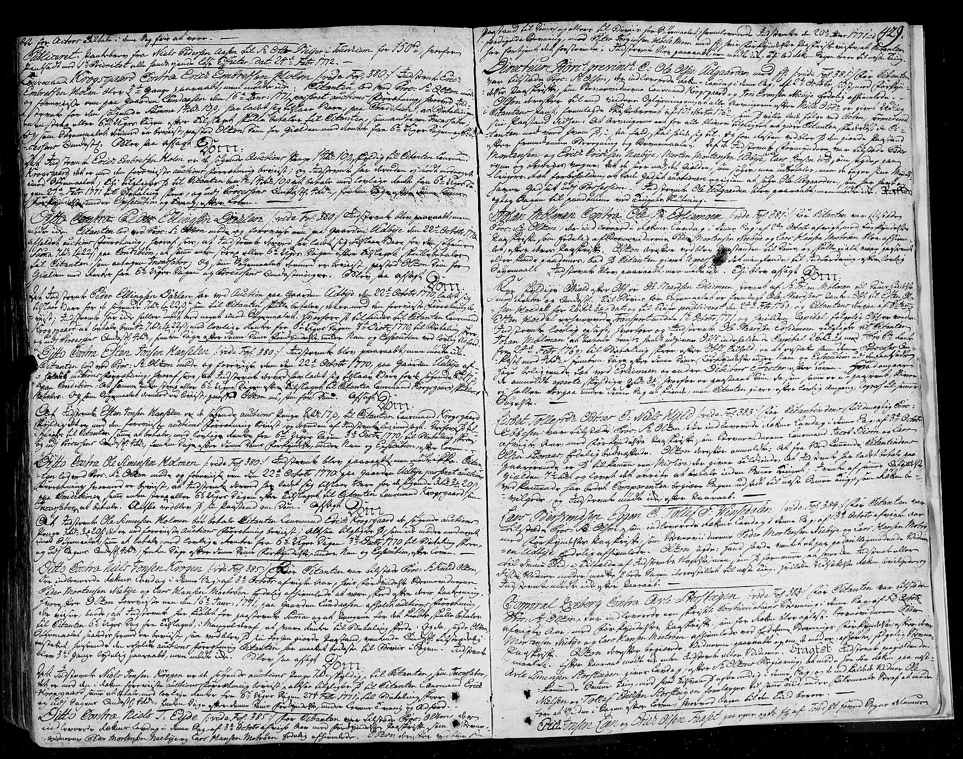 Østerdalen sorenskriveri, SAH/TING-032/G/Gb/L0002: Tingbok, 1768-1772, p. 428b-429a