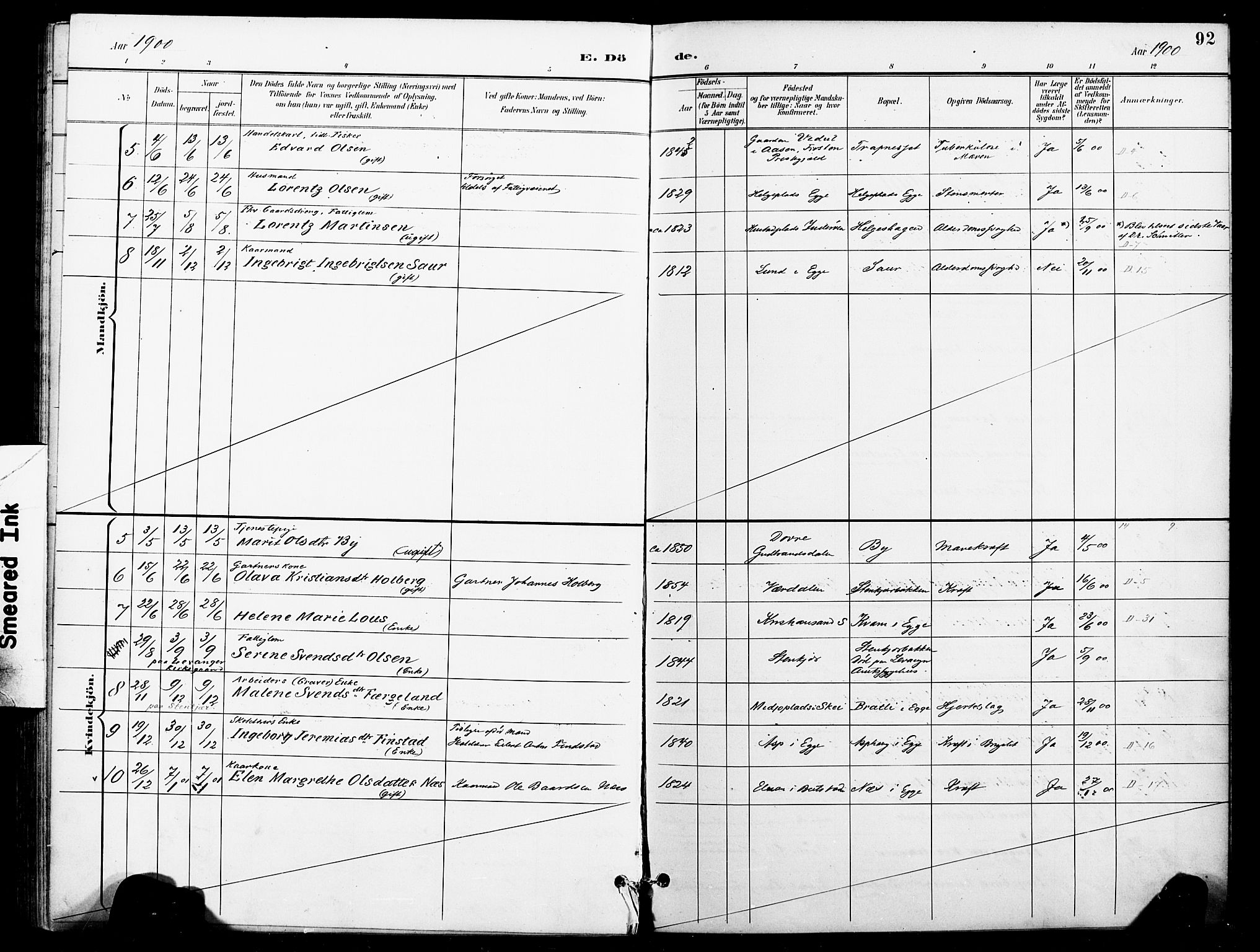 Ministerialprotokoller, klokkerbøker og fødselsregistre - Nord-Trøndelag, SAT/A-1458/740/L0379: Parish register (official) no. 740A02, 1895-1907, p. 92
