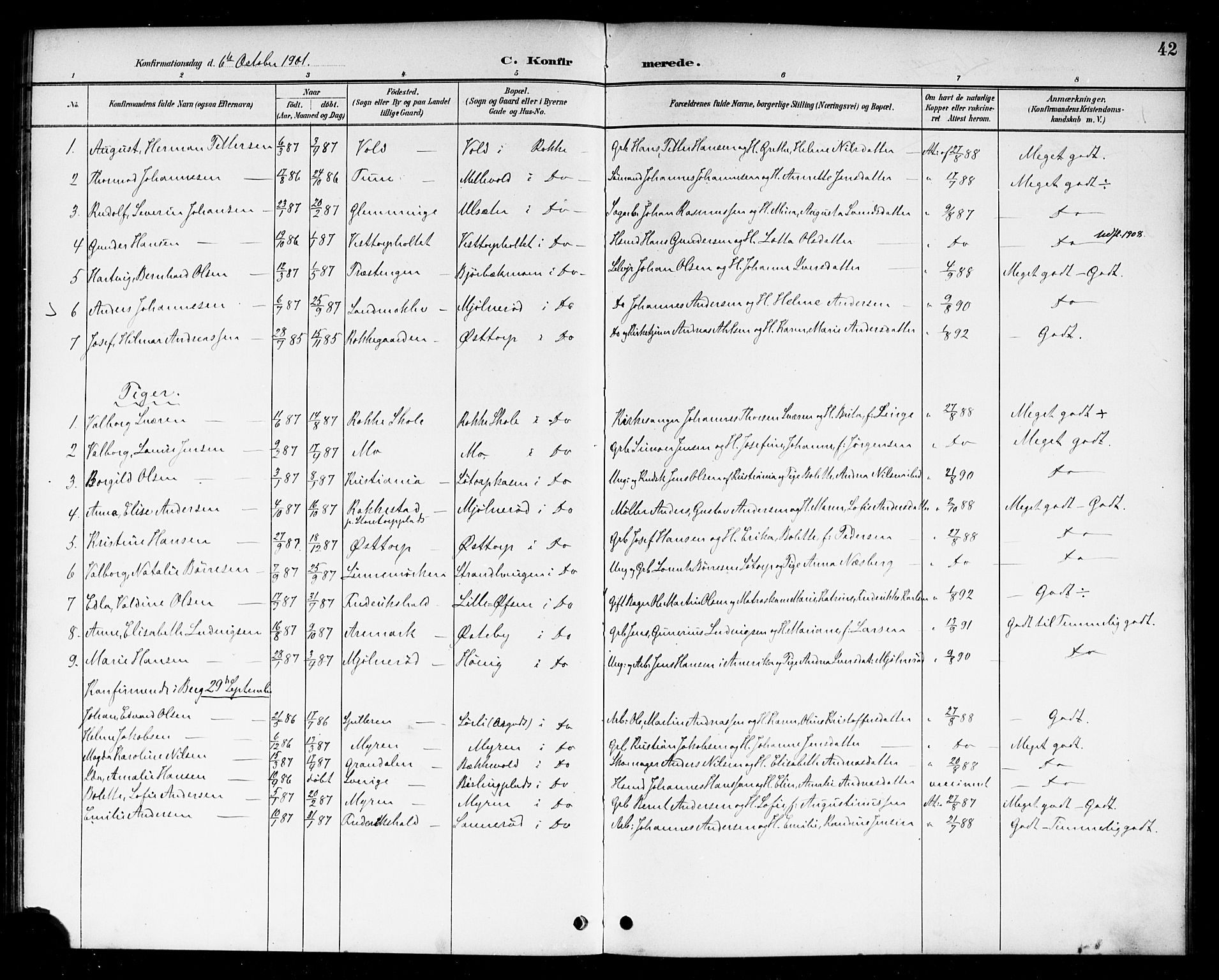 Berg prestekontor Kirkebøker, AV/SAO-A-10902/F/Fc/L0002: Parish register (official) no. III 2, 1888-1901, p. 42