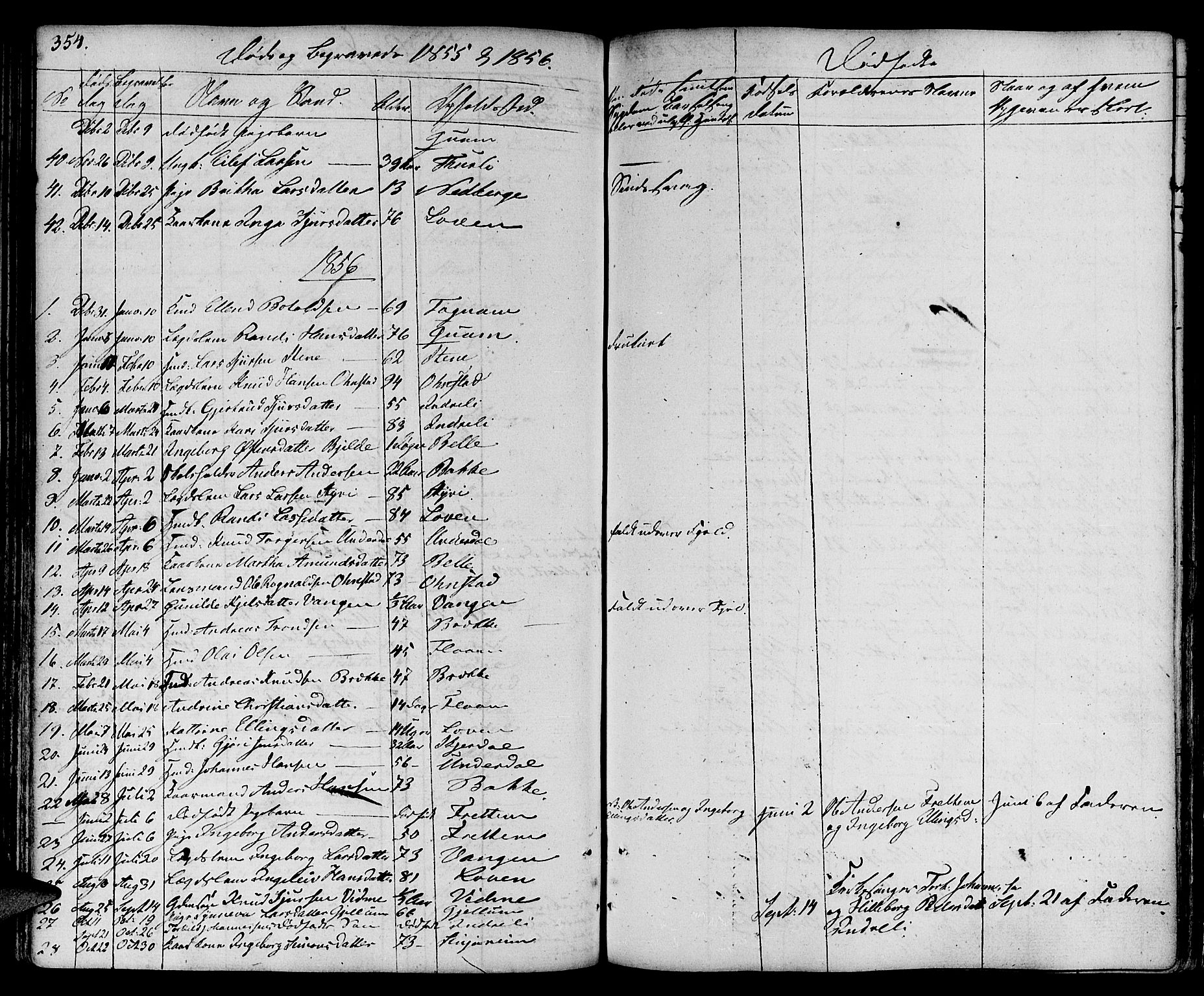Aurland sokneprestembete, SAB/A-99937/H/Ha/Haa/L0006: Parish register (official) no. A 6, 1821-1859, p. 354