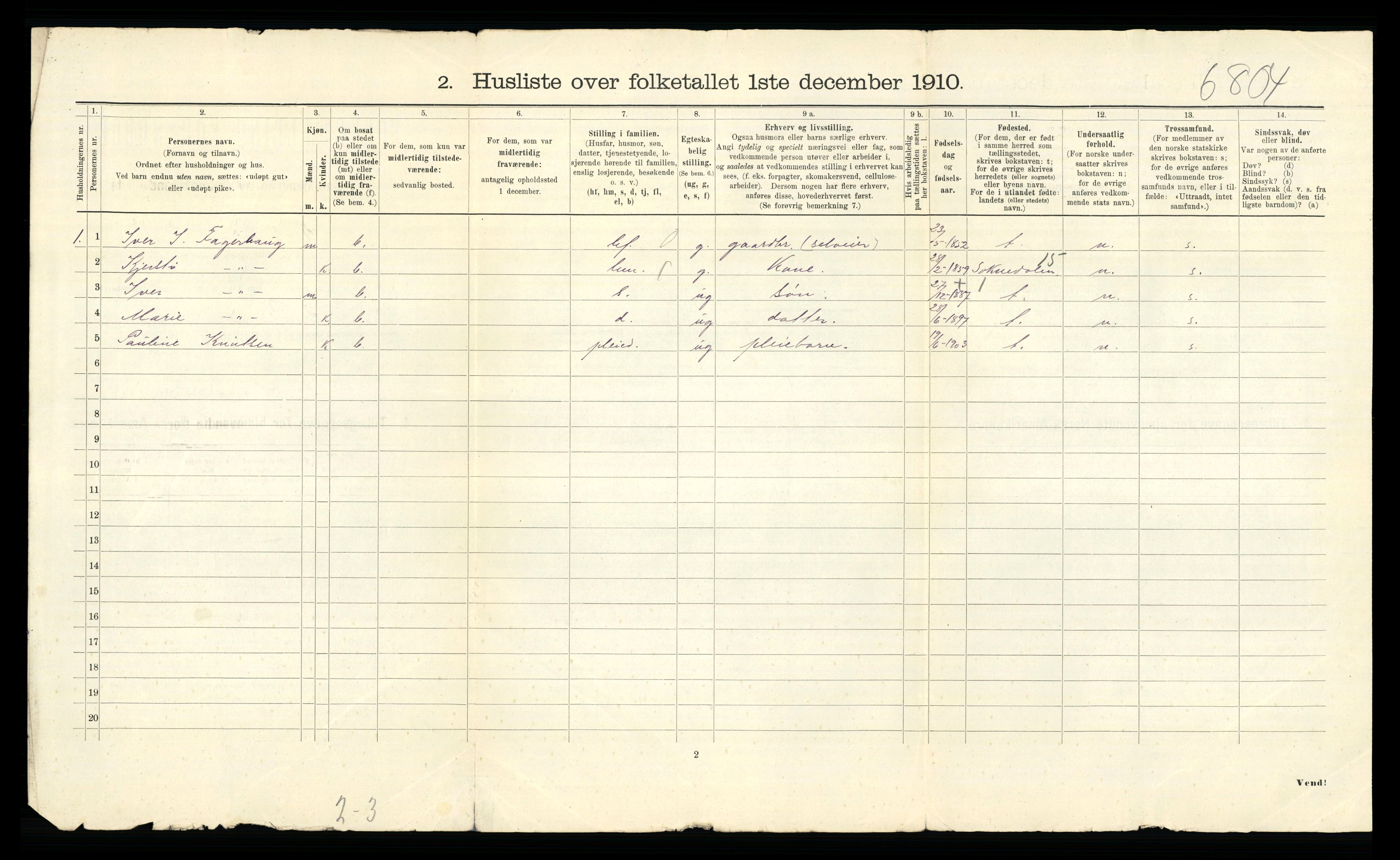 RA, 1910 census for Oppdal, 1910, p. 48