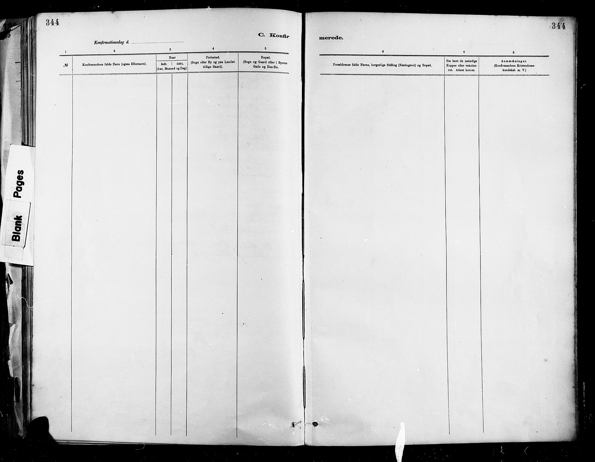 Barbu sokneprestkontor, AV/SAK-1111-0003/F/Fa/L0002: Parish register (official) no. A 2, 1883-1898, p. 344