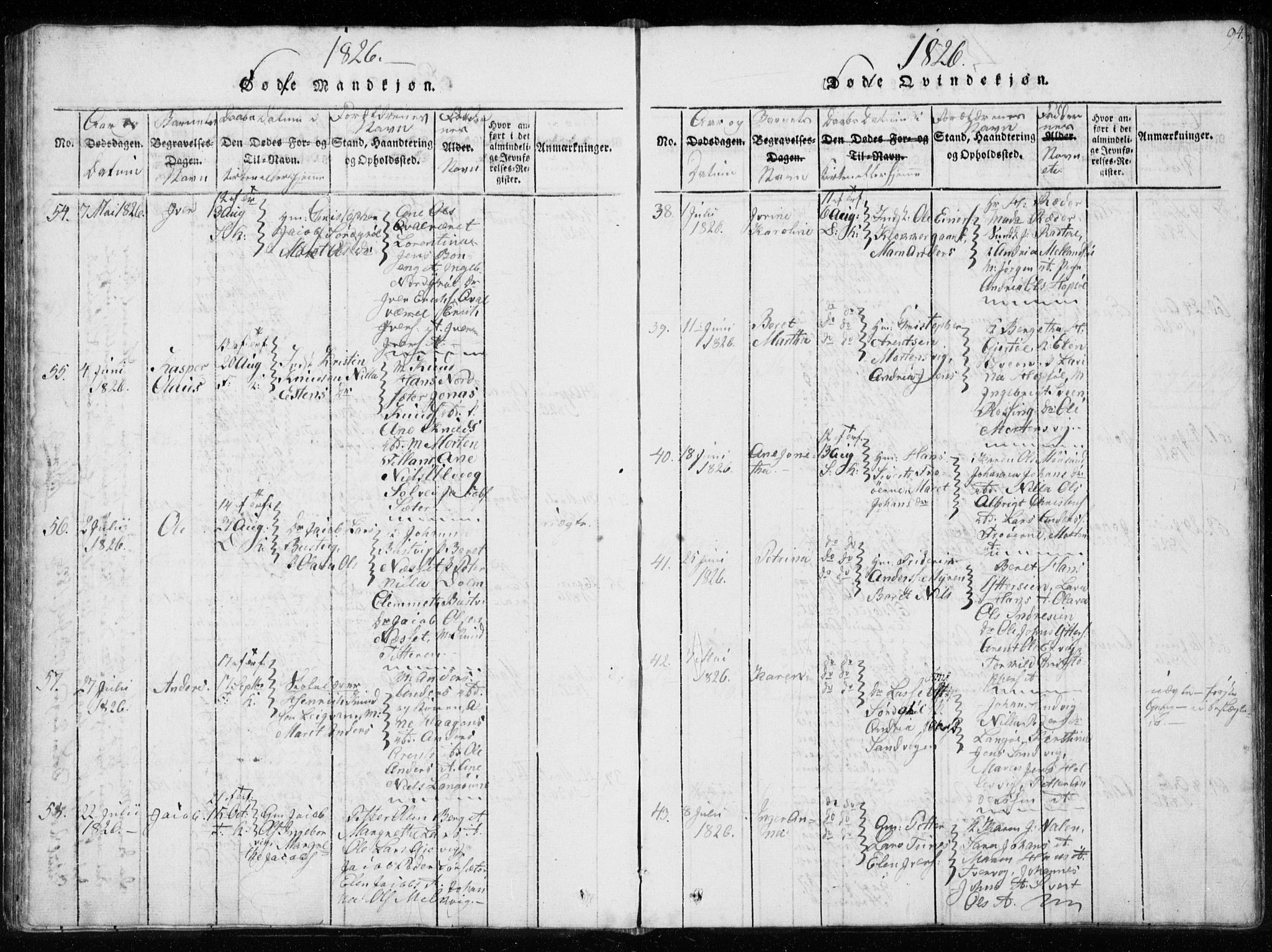 Ministerialprotokoller, klokkerbøker og fødselsregistre - Sør-Trøndelag, SAT/A-1456/634/L0527: Parish register (official) no. 634A03, 1818-1826, p. 94