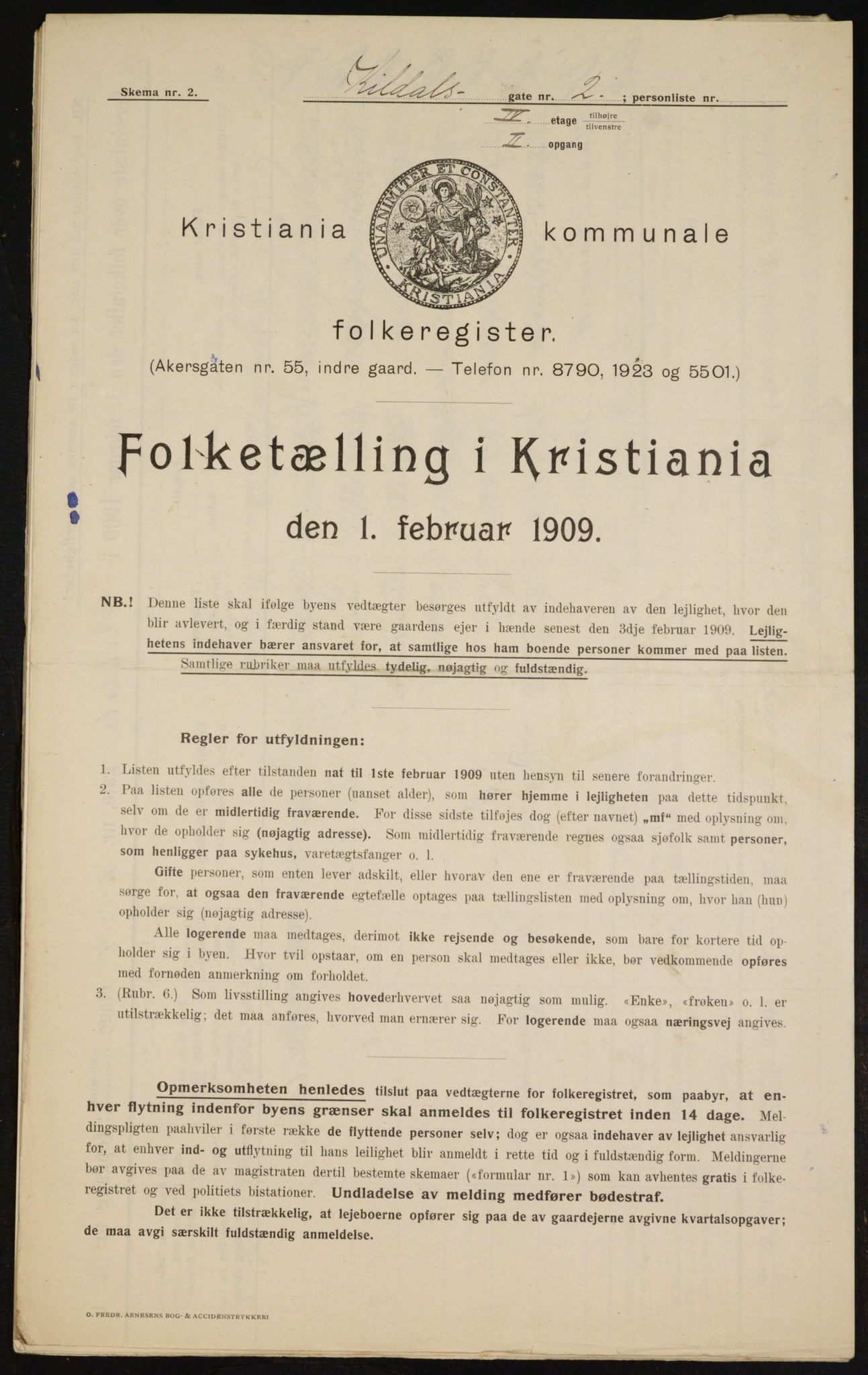 OBA, Municipal Census 1909 for Kristiania, 1909, p. 68530