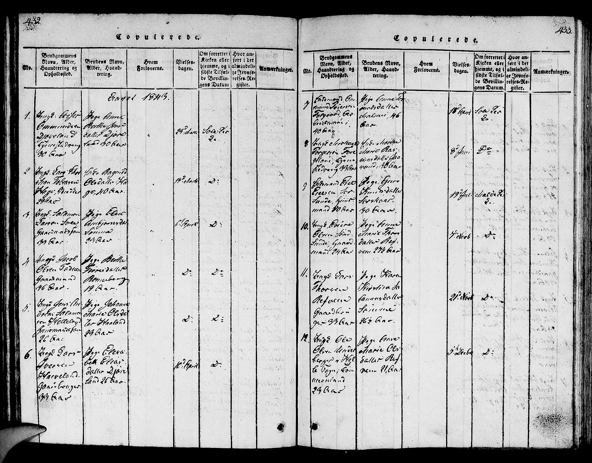 Håland sokneprestkontor, SAST/A-101802/001/30BB/L0001: Parish register (copy) no. B 1, 1815-1845, p. 432-433