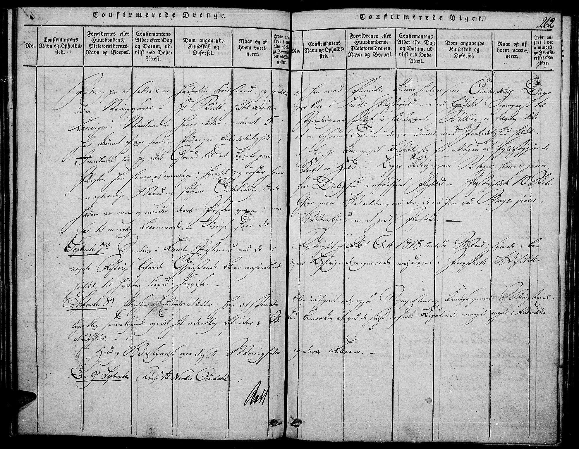 Land prestekontor, SAH/PREST-120/H/Ha/Haa/L0007: Parish register (official) no. 7, 1814-1830, p. 262