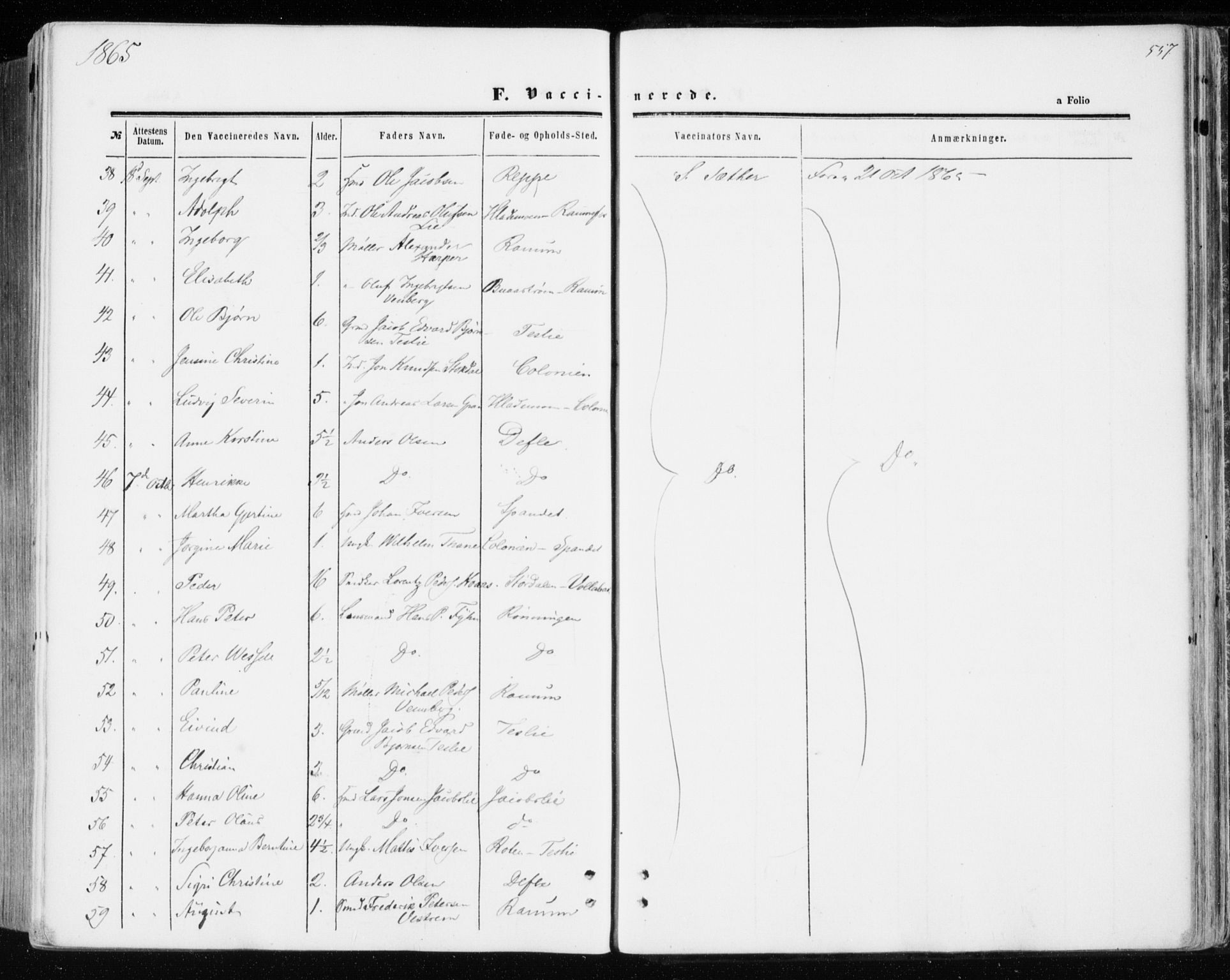 Ministerialprotokoller, klokkerbøker og fødselsregistre - Sør-Trøndelag, AV/SAT-A-1456/606/L0292: Parish register (official) no. 606A07, 1856-1865, p. 557