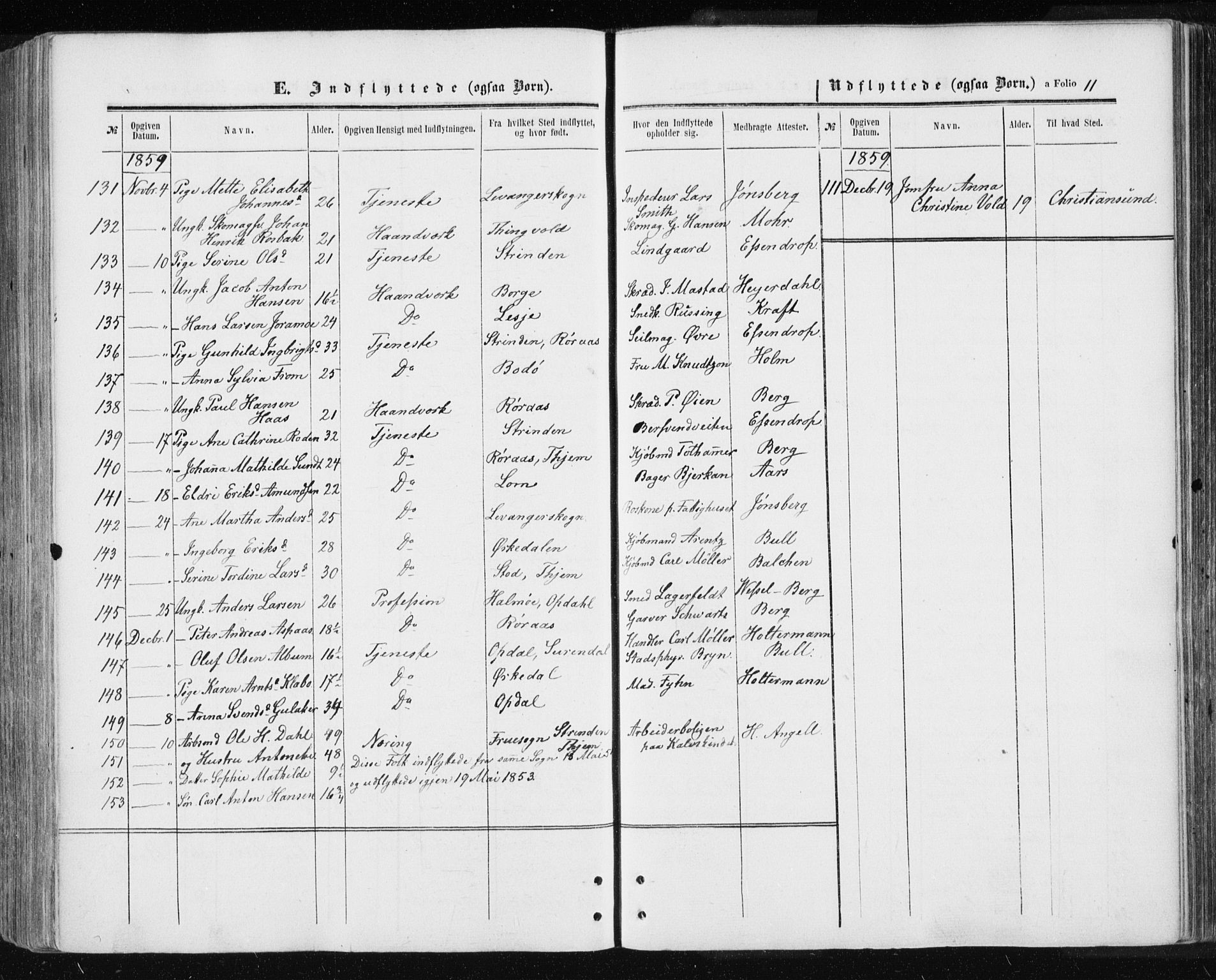 Ministerialprotokoller, klokkerbøker og fødselsregistre - Sør-Trøndelag, AV/SAT-A-1456/601/L0053: Parish register (official) no. 601A21, 1857-1865, p. 11