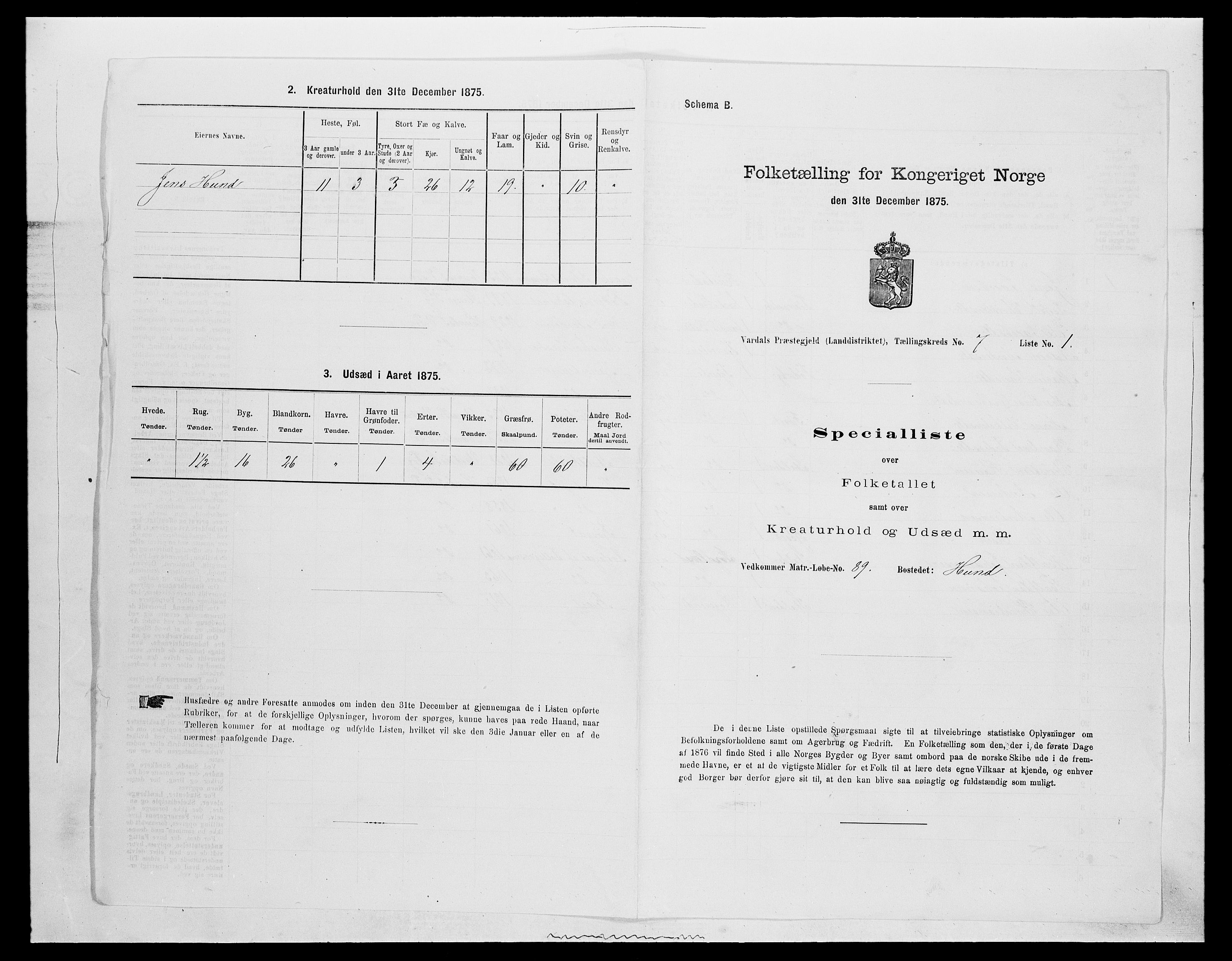 SAH, 1875 census for 0527L Vardal/Vardal og Hunn, 1875, p. 969