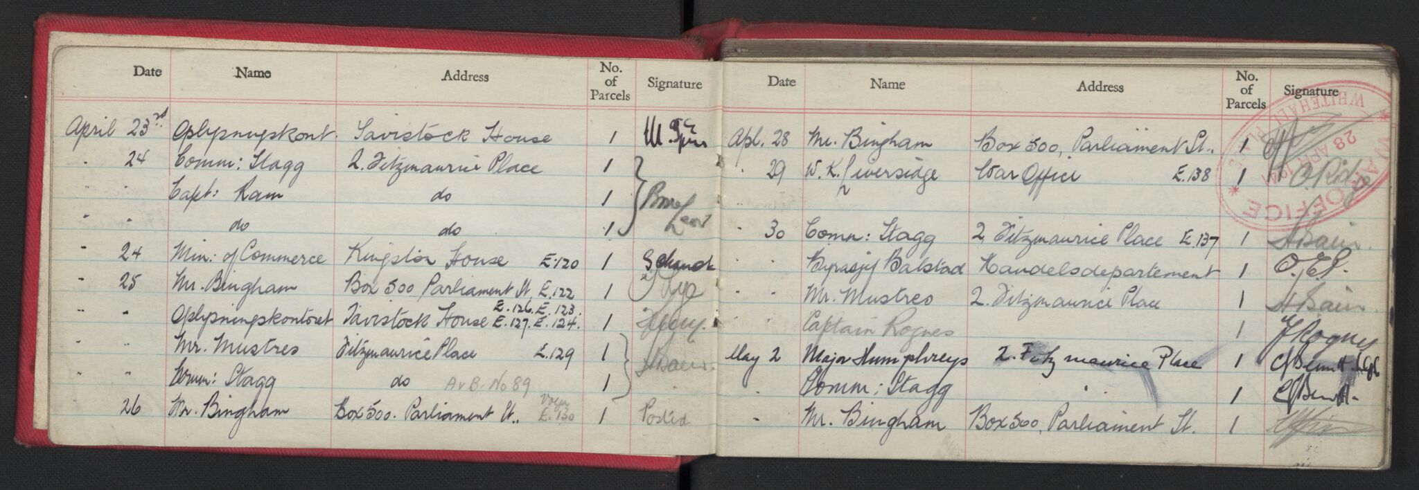 Forsvarets Overkommando. 2. kontor. Arkiv 8.3 (FO.II/8.3). Korrespondanse FD/E og FO.II, AV/RA-RAFA-7141/Dac/Dacb/L0002: Utgående postjournaler, 1941-1945, p. 511