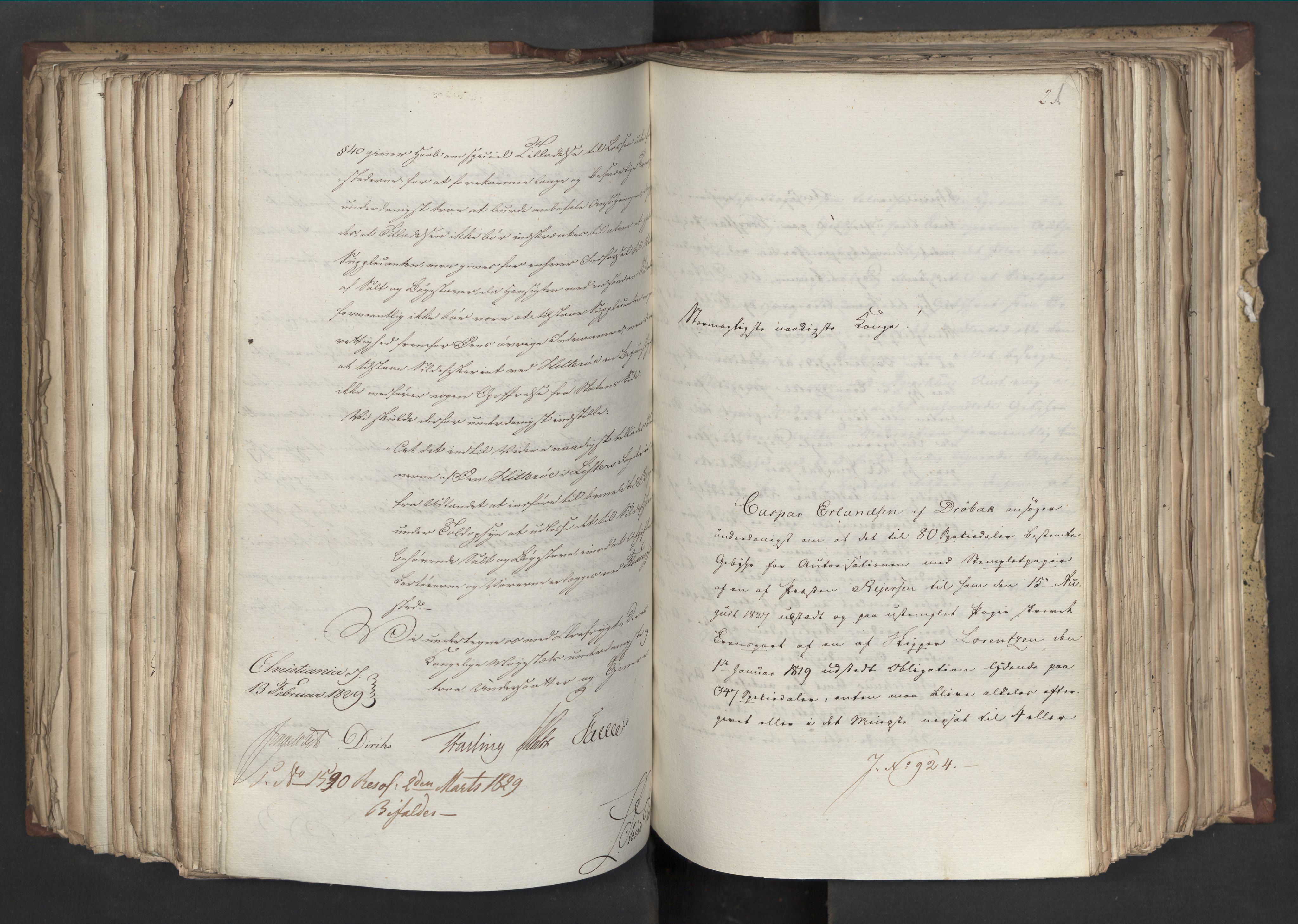 Statsrådsavdelingen i Stockholm, AV/RA-S-1003/D/Da/L0058: Regjeringsinnstillinger nr. 808-1073, 1829, p. 385