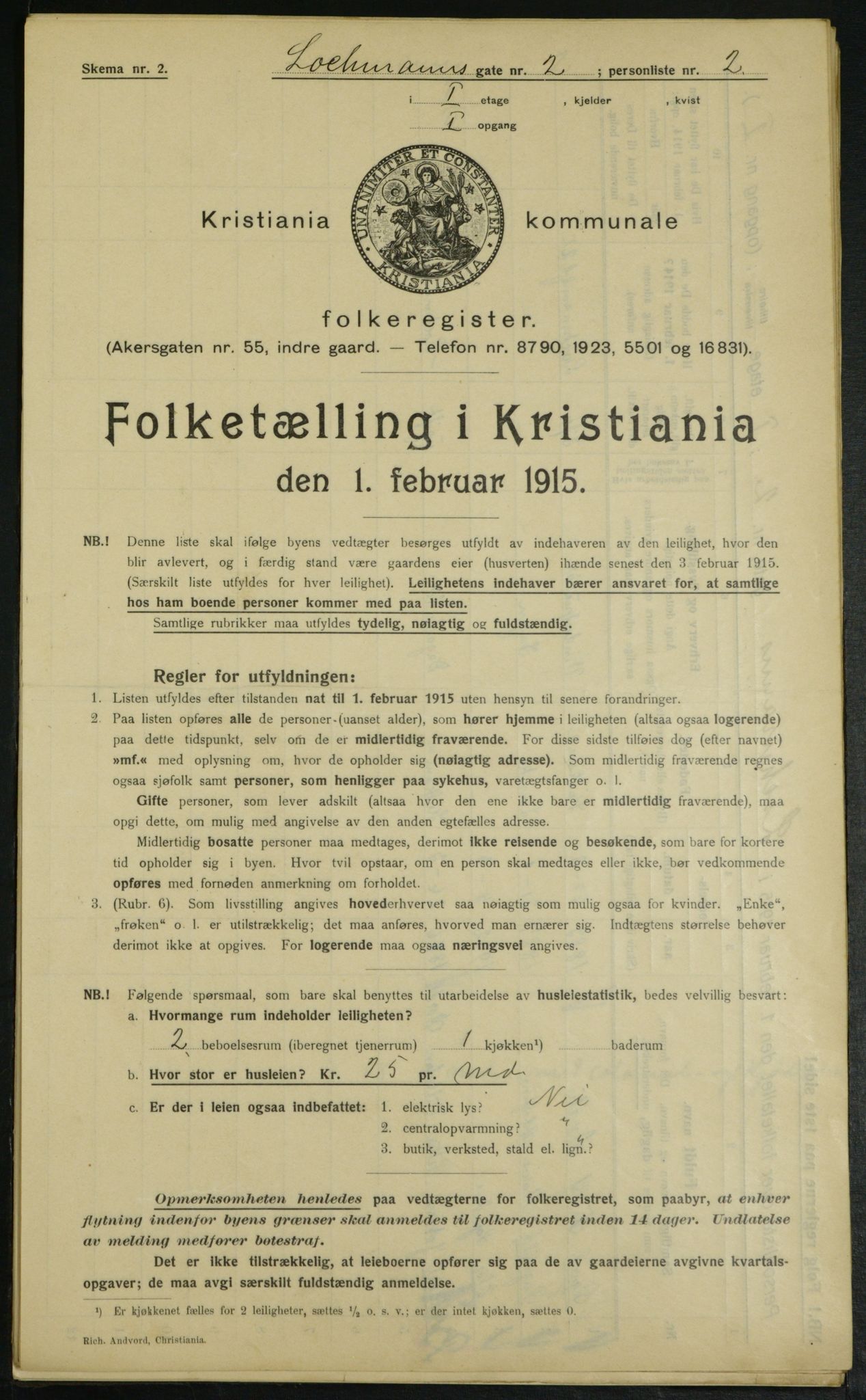 OBA, Municipal Census 1915 for Kristiania, 1915, p. 81512