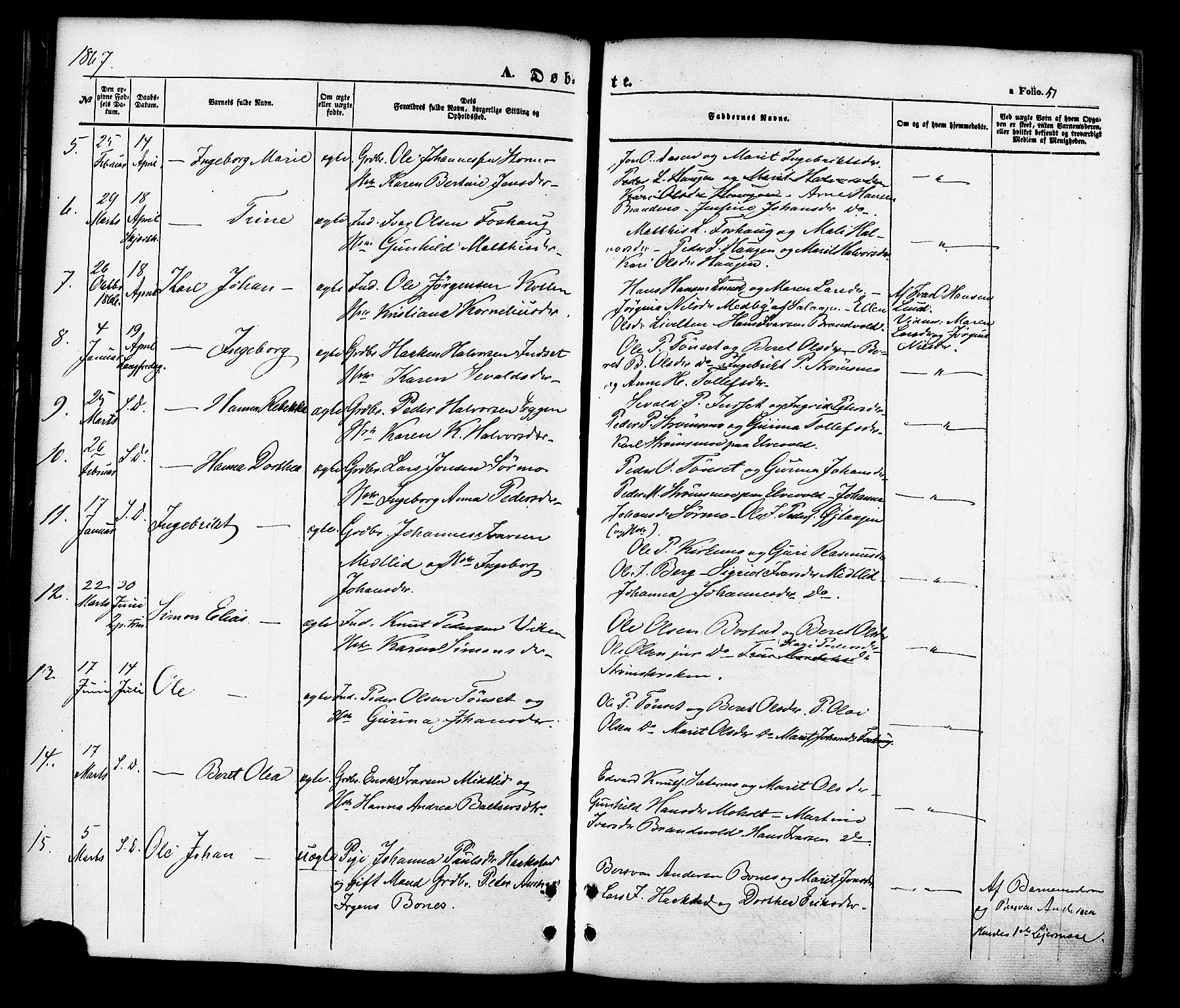 Målselv sokneprestembete, SATØ/S-1311/G/Ga/Gaa/L0008kirke: Parish register (official) no. 8, 1851-1877, p. 51