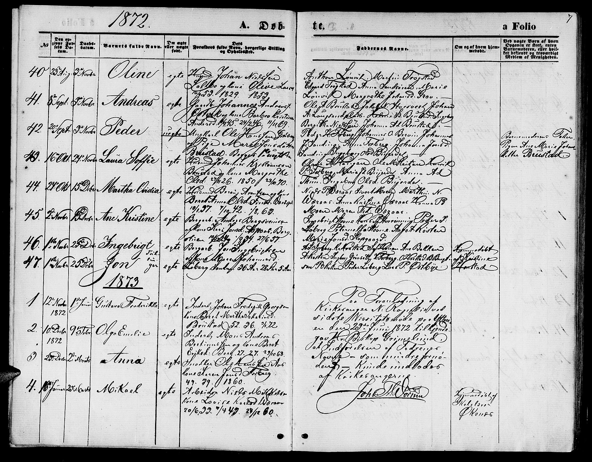 Ministerialprotokoller, klokkerbøker og fødselsregistre - Nord-Trøndelag, SAT/A-1458/722/L0225: Parish register (copy) no. 722C01, 1871-1888, p. 7