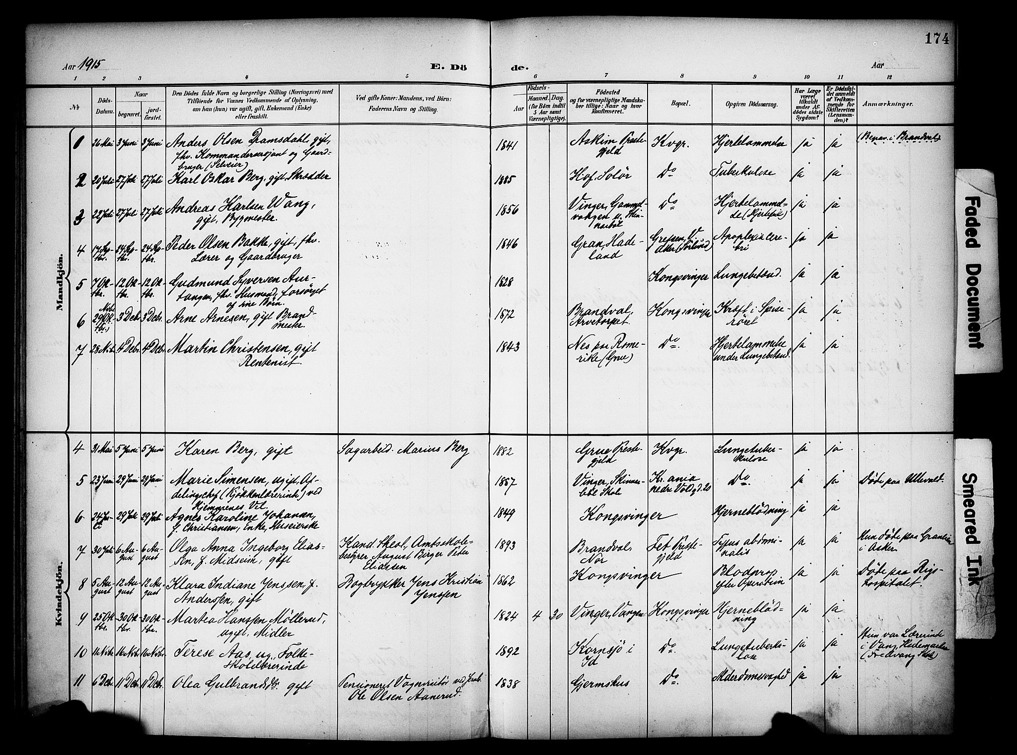 Vinger prestekontor, AV/SAH-PREST-024/H/Ha/Haa/L0016: Parish register (official) no. 16, 1898-1920, p. 174