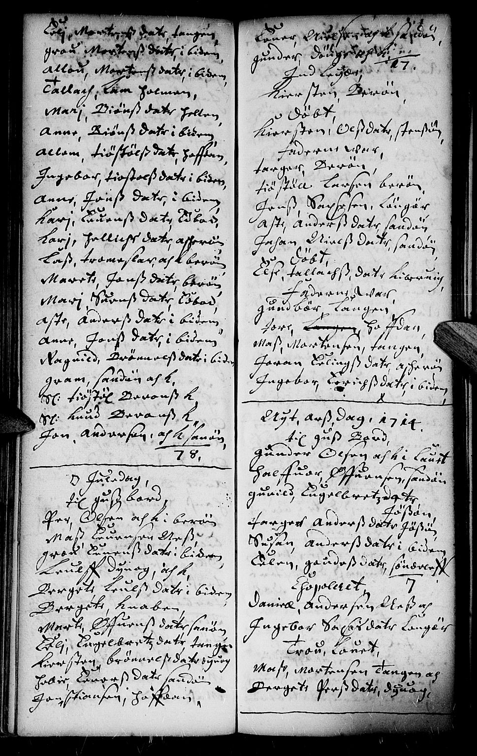 Dypvåg sokneprestkontor, AV/SAK-1111-0007/F/Fb/Fba/L0002: Parish register (copy) no. B 2, 1707-1721, p. 95