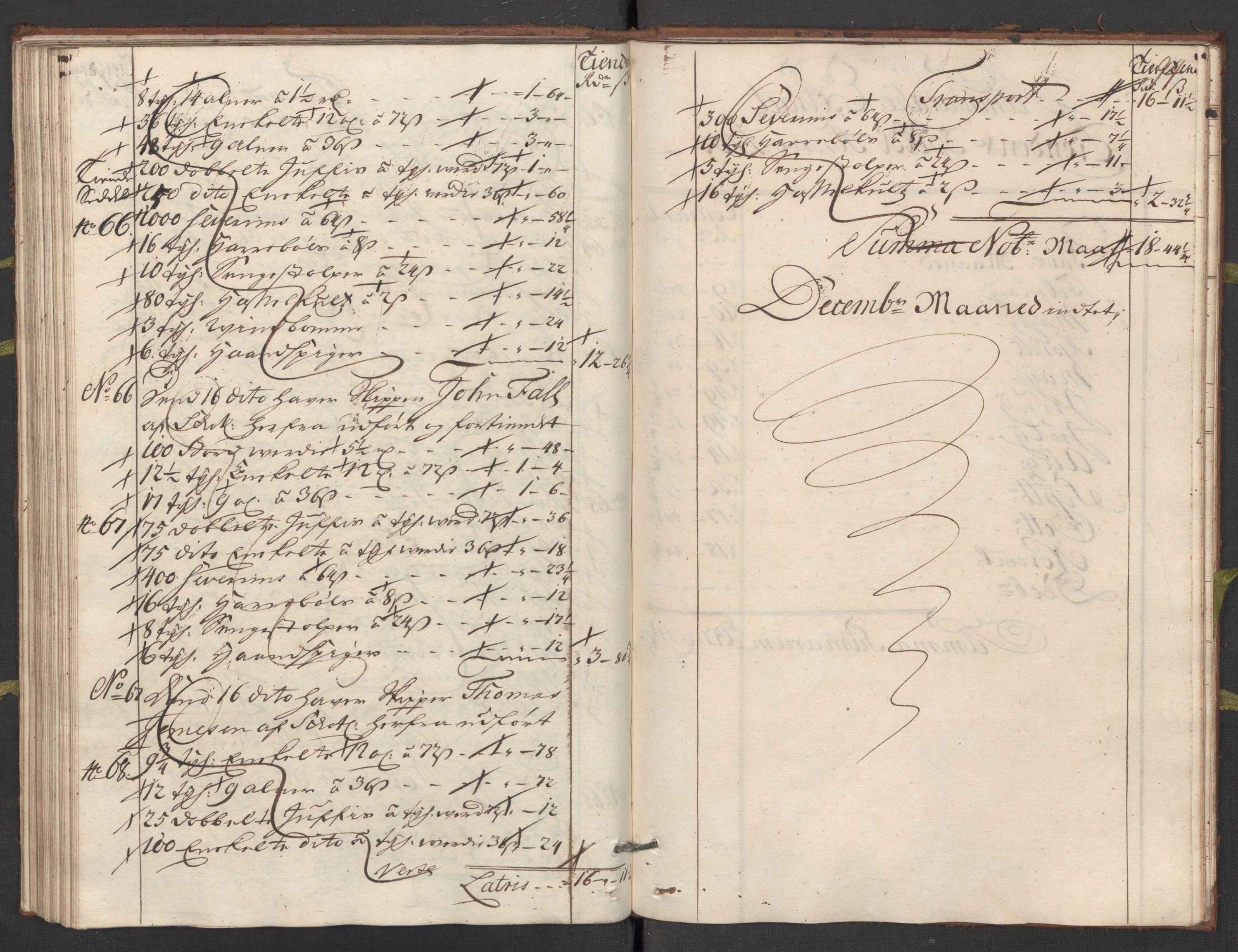 Generaltollkammeret, tollregnskaper, AV/RA-EA-5490/R24/L0009/0001: Tollregnskaper Sunnhordland / Hovedtollbok, 1733, p. 93b-94a