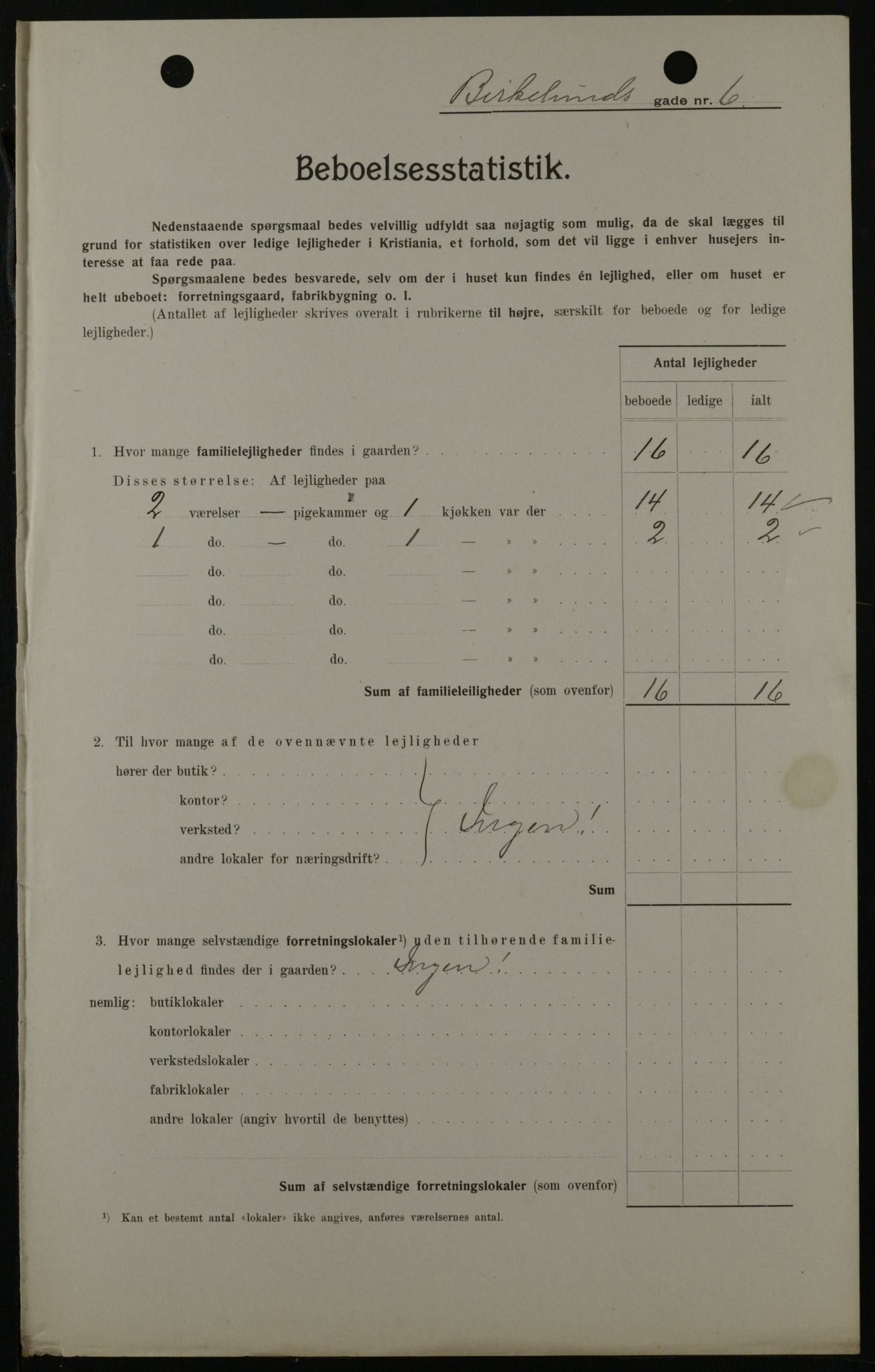 OBA, Municipal Census 1908 for Kristiania, 1908, p. 5096