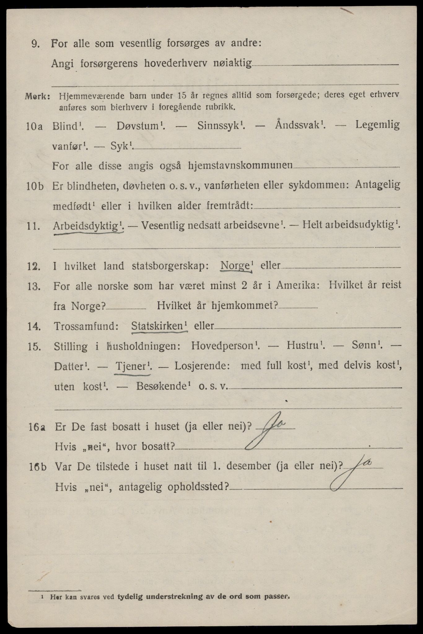 SAST, 1920 census for Torvastad, 1920, p. 2925