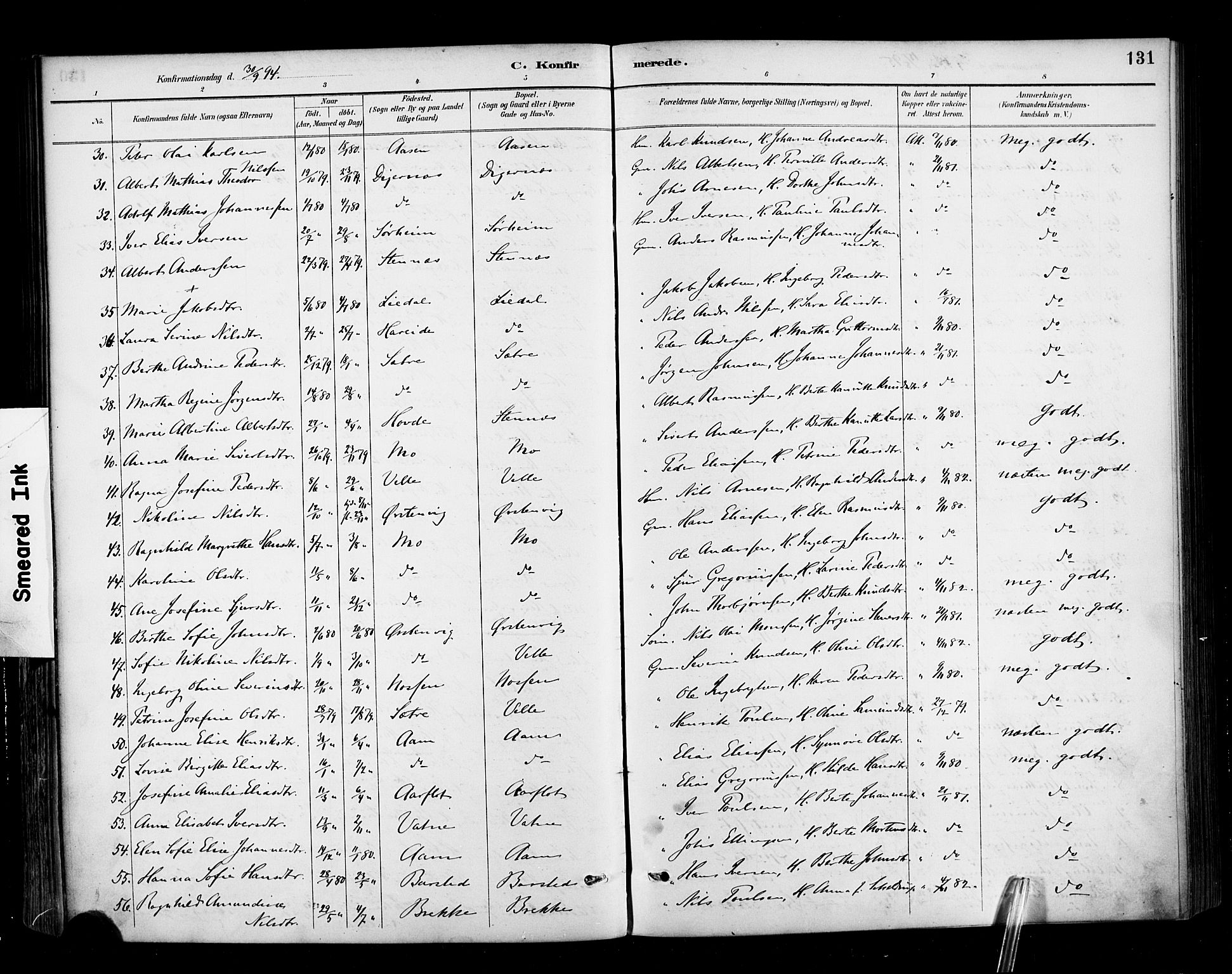 Ministerialprotokoller, klokkerbøker og fødselsregistre - Møre og Romsdal, AV/SAT-A-1454/513/L0177: Parish register (official) no. 513A04, 1890-1906, p. 131