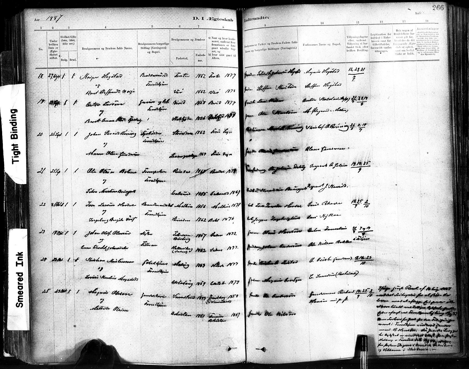 Ministerialprotokoller, klokkerbøker og fødselsregistre - Sør-Trøndelag, SAT/A-1456/602/L0119: Parish register (official) no. 602A17, 1880-1901, p. 266