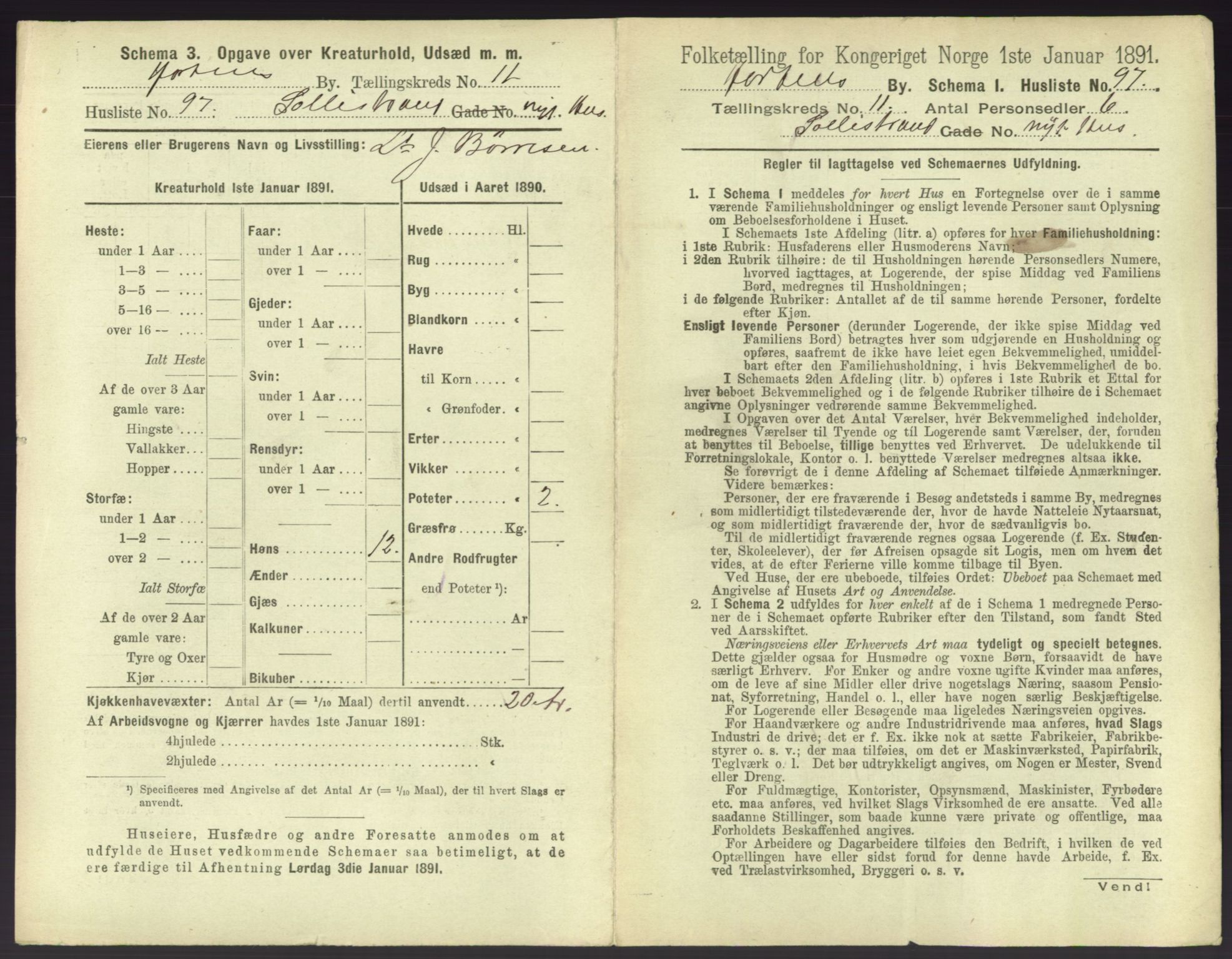 RA, 1891 census for 0703 Horten, 1891, p. 1353